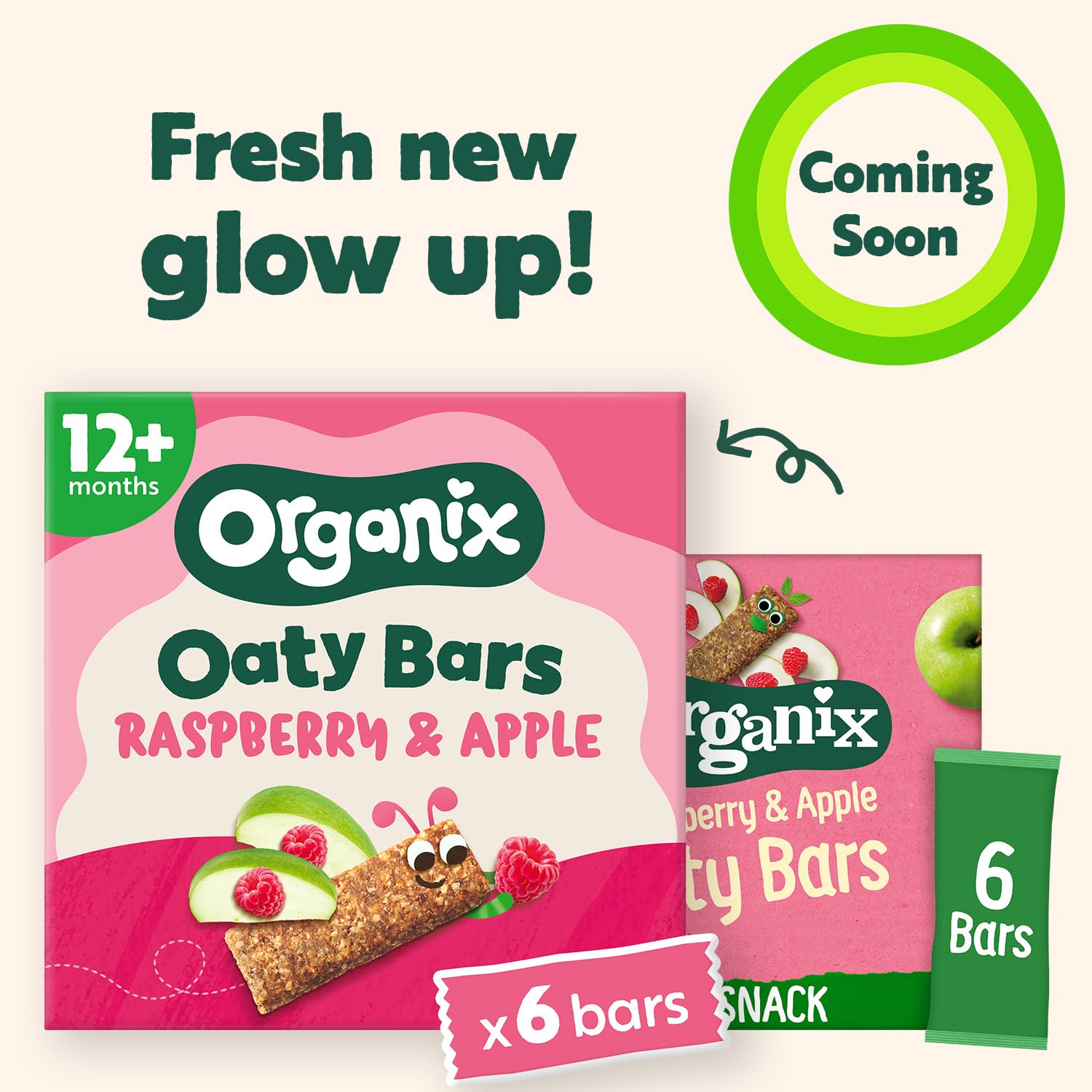 Organix Raspberry & Apple Oaty Snack Bars - 6 Boxes of 6 x 23g 2