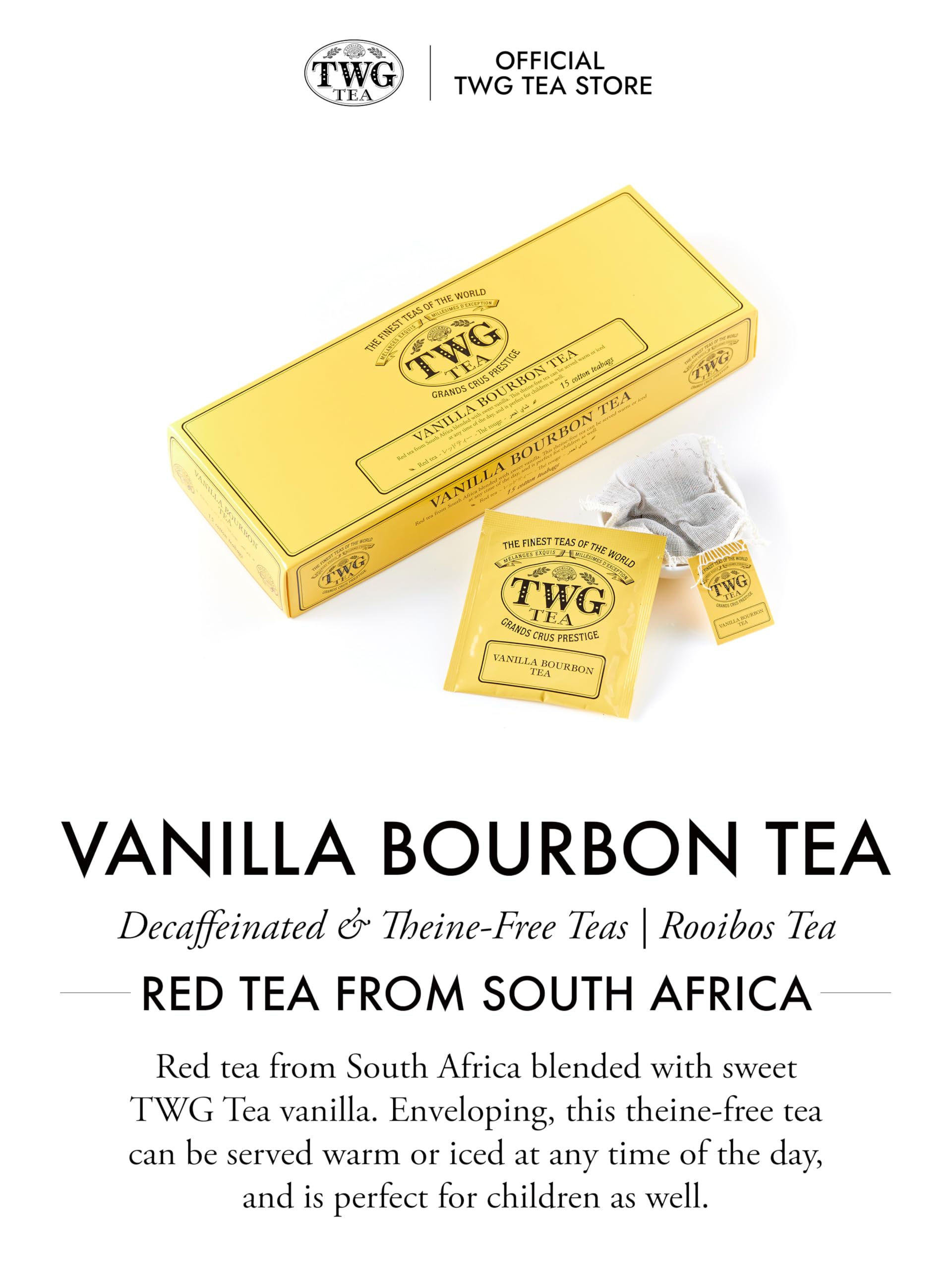 TWG Tea Vanilla Bourbon Tea - Rooibos Herbal Tea | Caffeine-Free | 15 Cotton Teabags 3