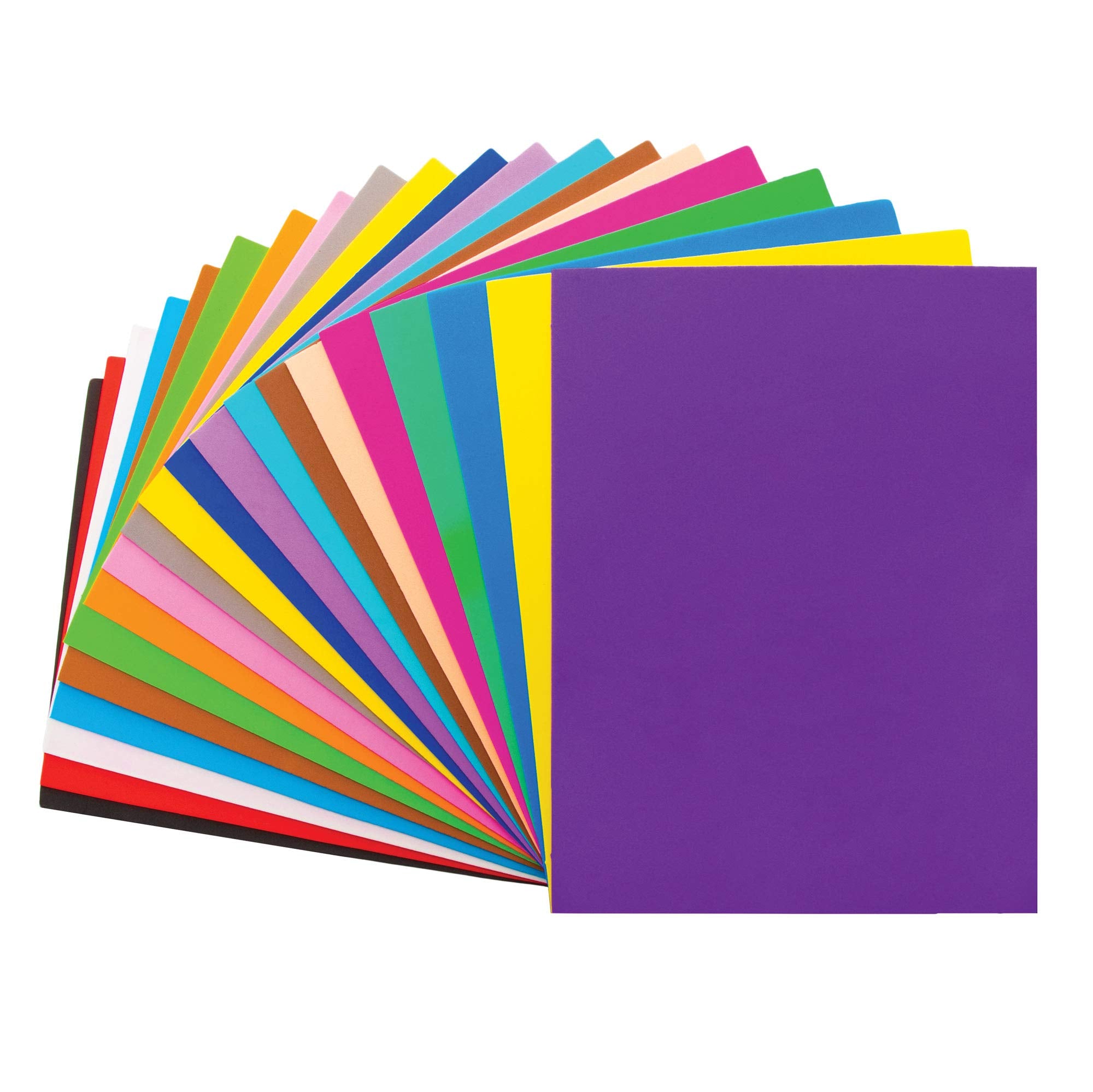 Baker Ross Foam Sheets Class Pack of 50 - Assorted Colors, 30cm x 23cm