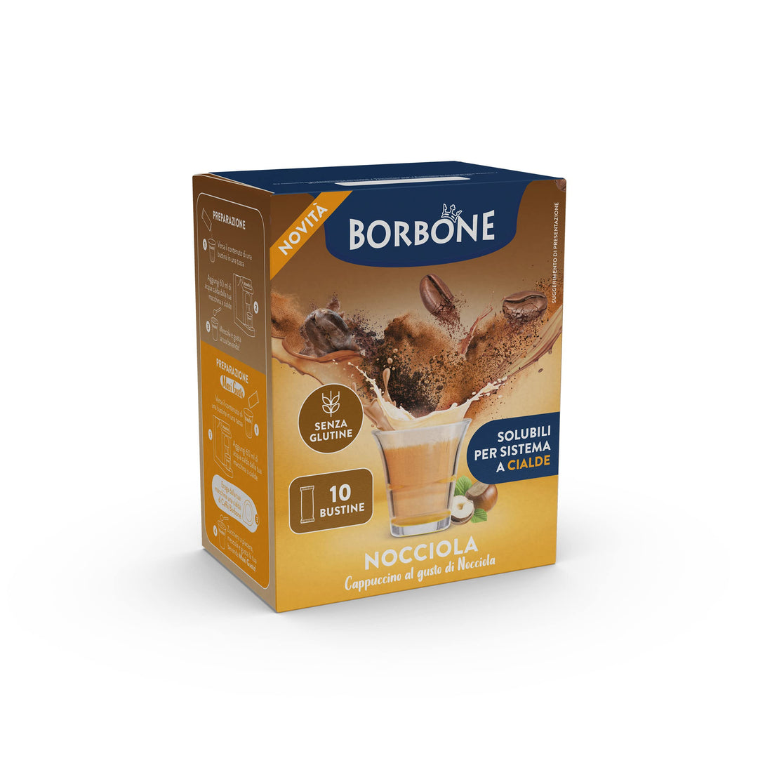 Caffè Borbone Hazelnut Sticks, 80 Sticks (8 x 10) - Instant Hazelnut Cappuccino for Pod Systems