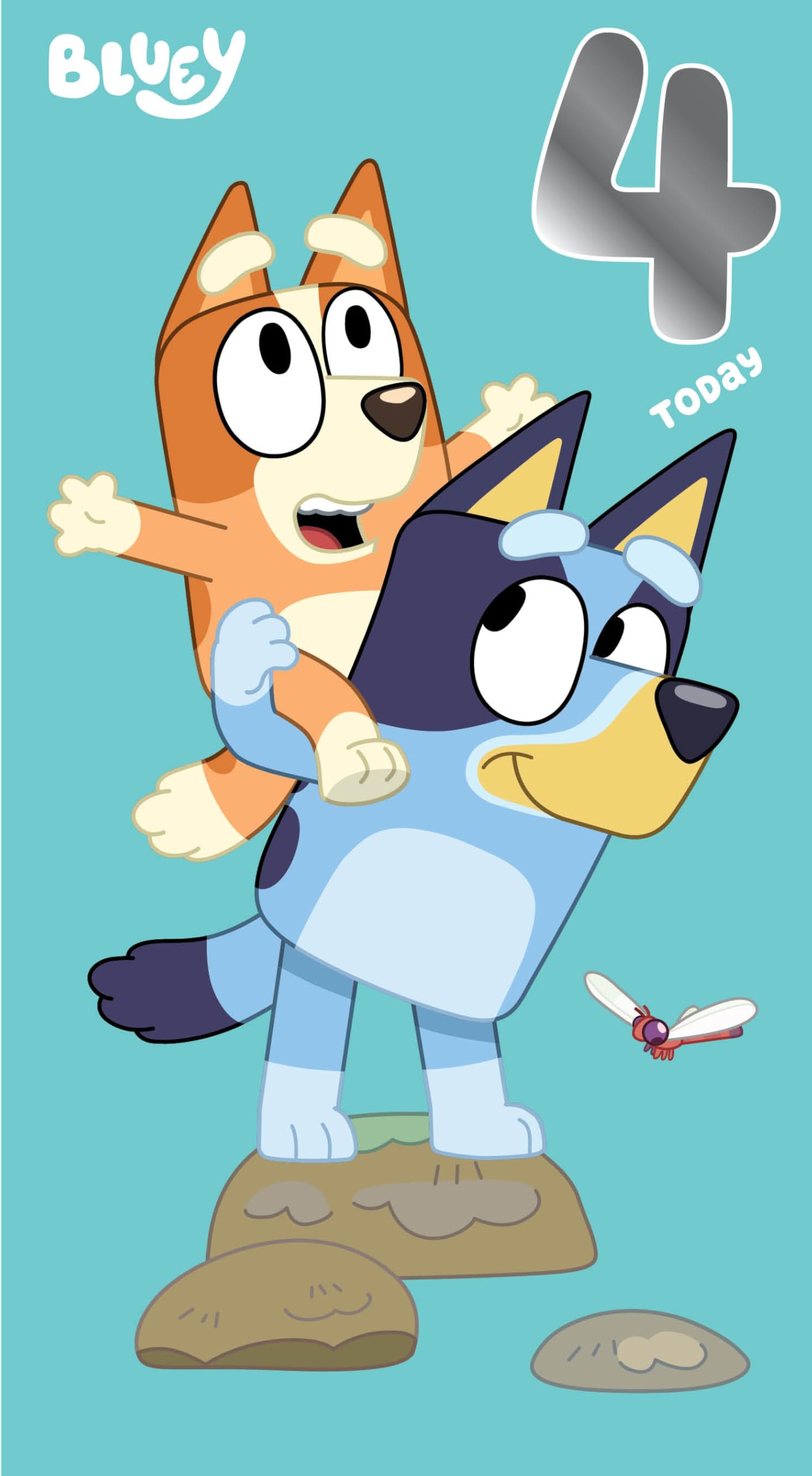 Danilo Promotions LTD Bluey Age 4 Birthday Card | 9 x 5 Inch 1