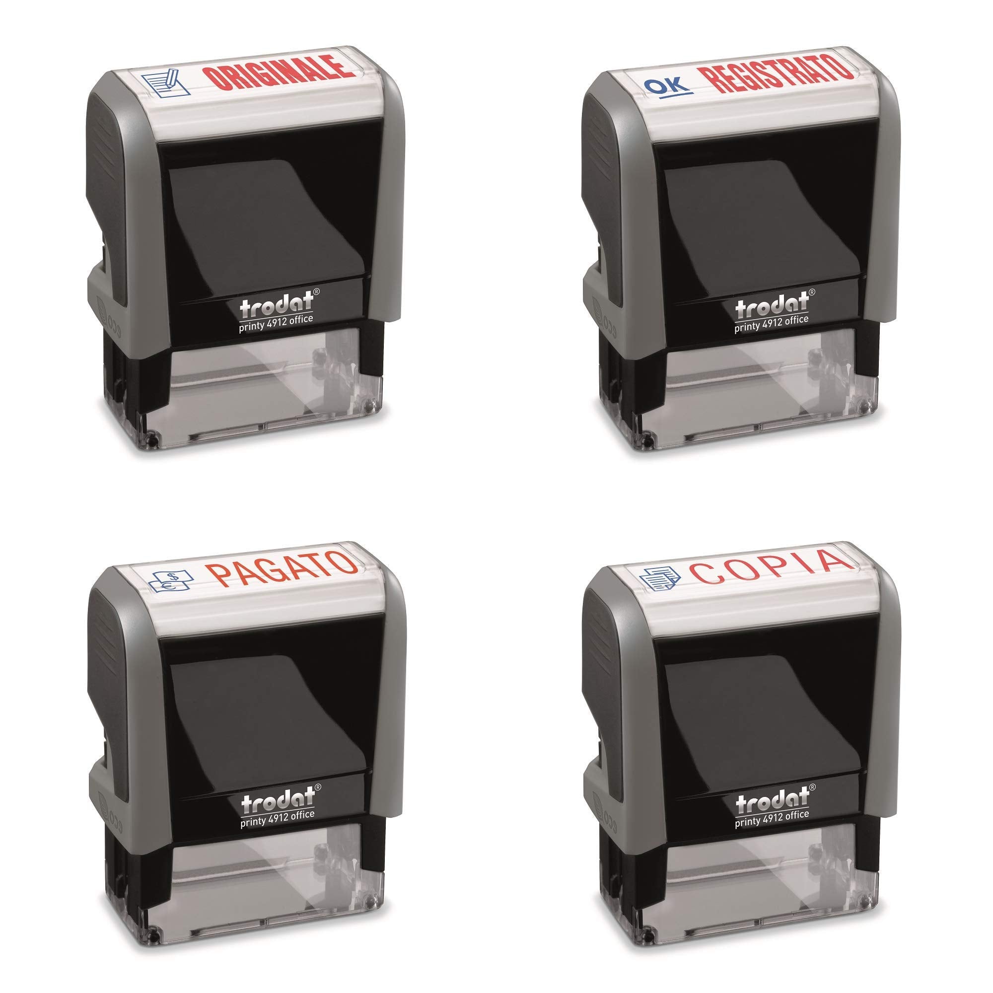 Trodat Replacement Ink Pads 6/4912/2 - Pack of 2 - Red/Blue Ink | For Printy 4912, 4912 Typo, 4952 2