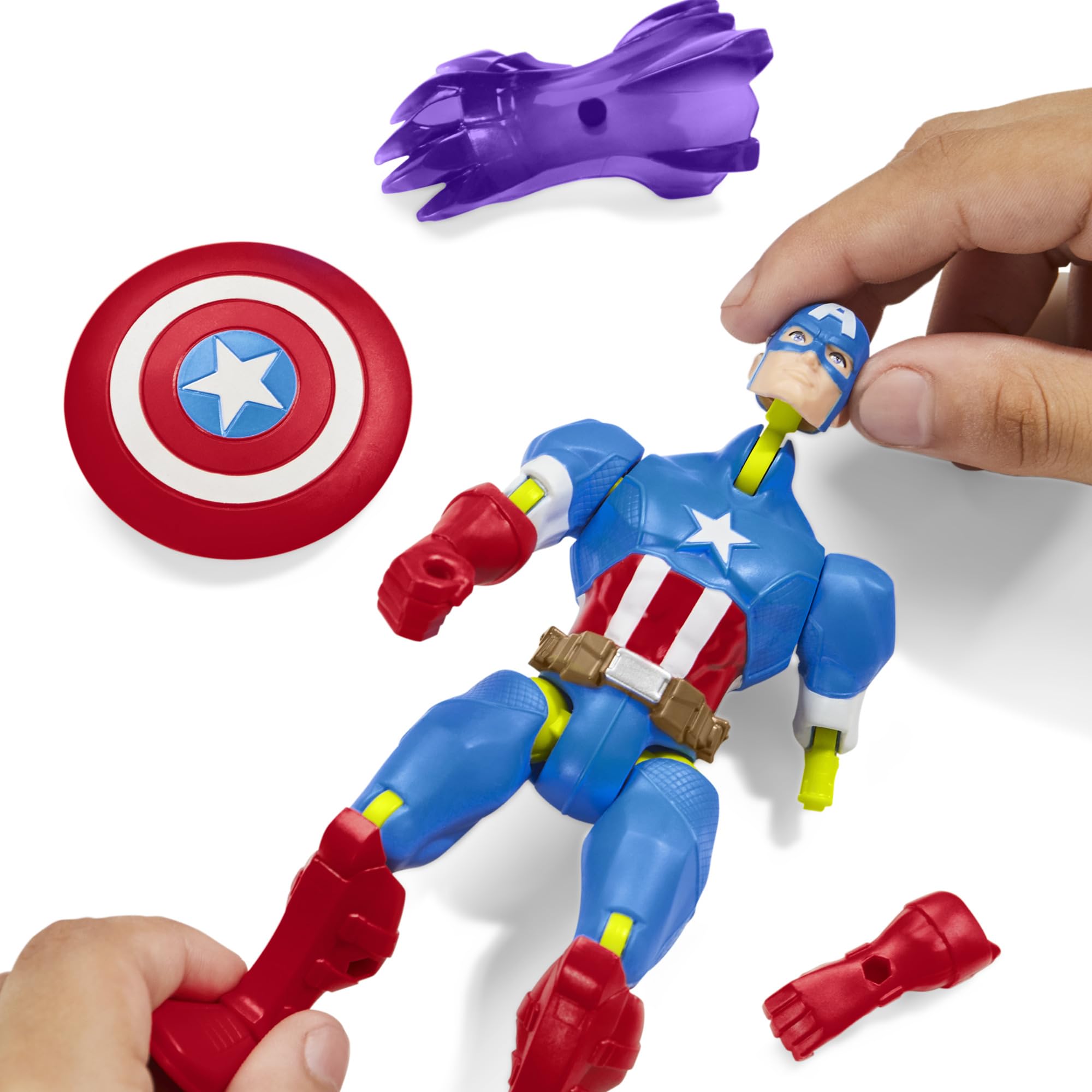 Marvel MixMashers Captain America Action Figure - Interchangeable Parts | 12 cm Size 4