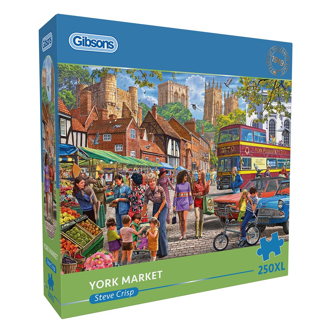 Gibsons York Market 250XL Piece Jigsaw Puzzle | Steve Crisp Art | Recycled Board