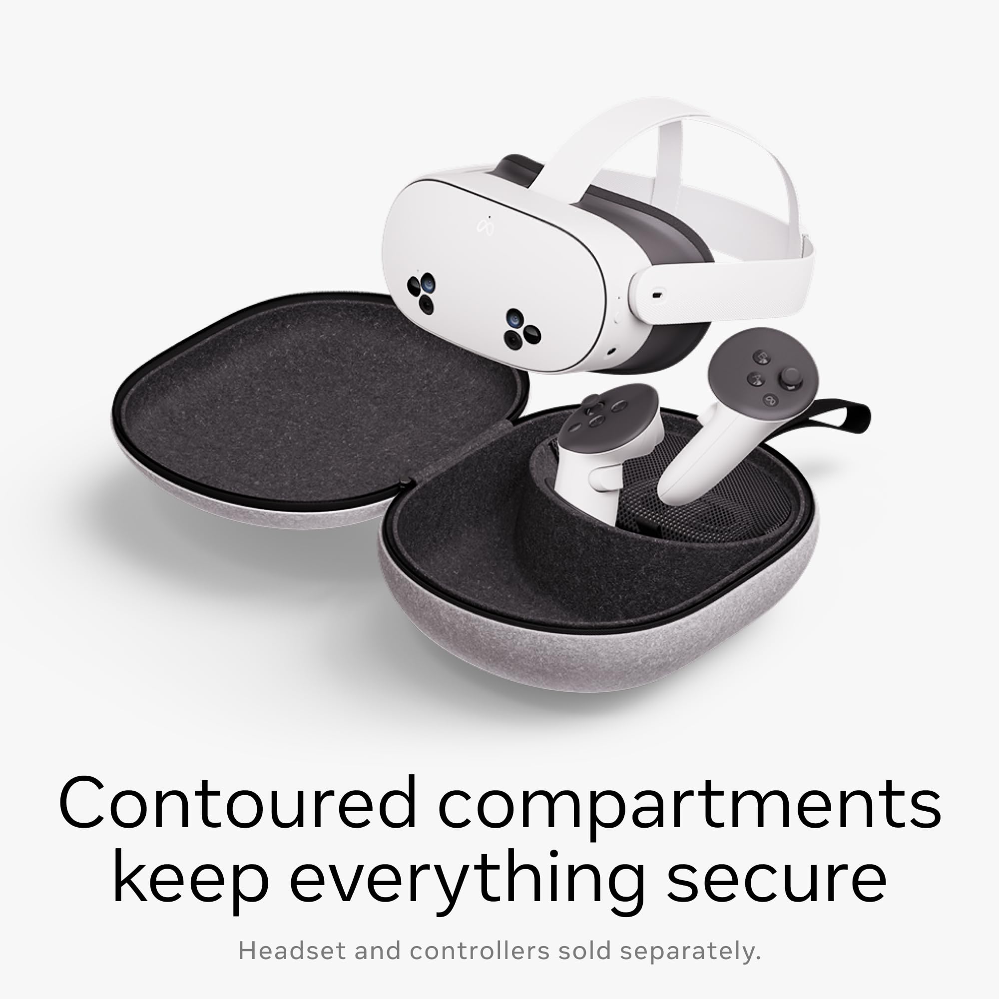 Meta Quest Compact Carrying Case for Meta Quest 3/3S – Lightweight Protective Case with Felt Shell & Organized Interior 4