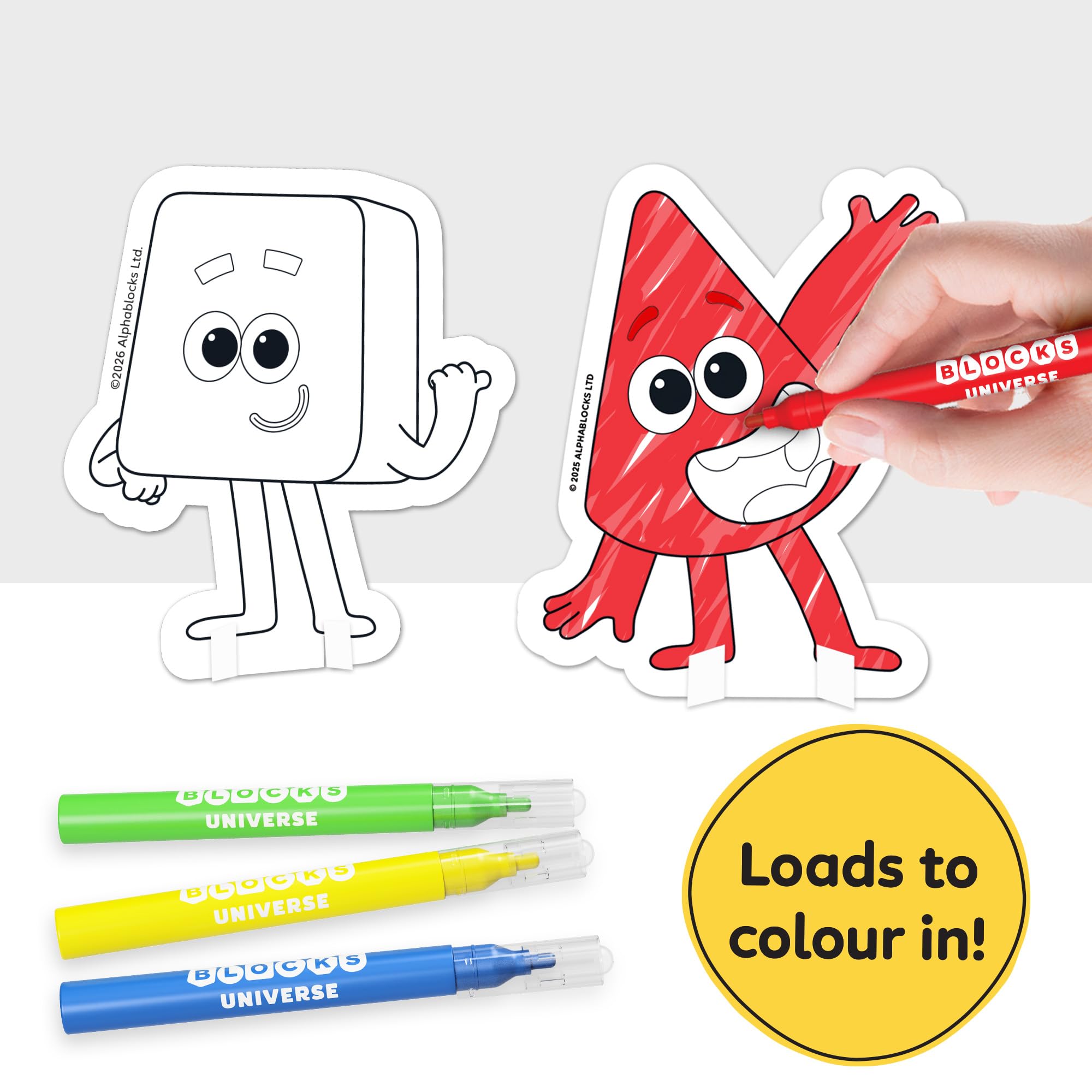 BLADEZ Colourblocks Sticker Activity Set with 40+ Pieces and Washable Pens 4