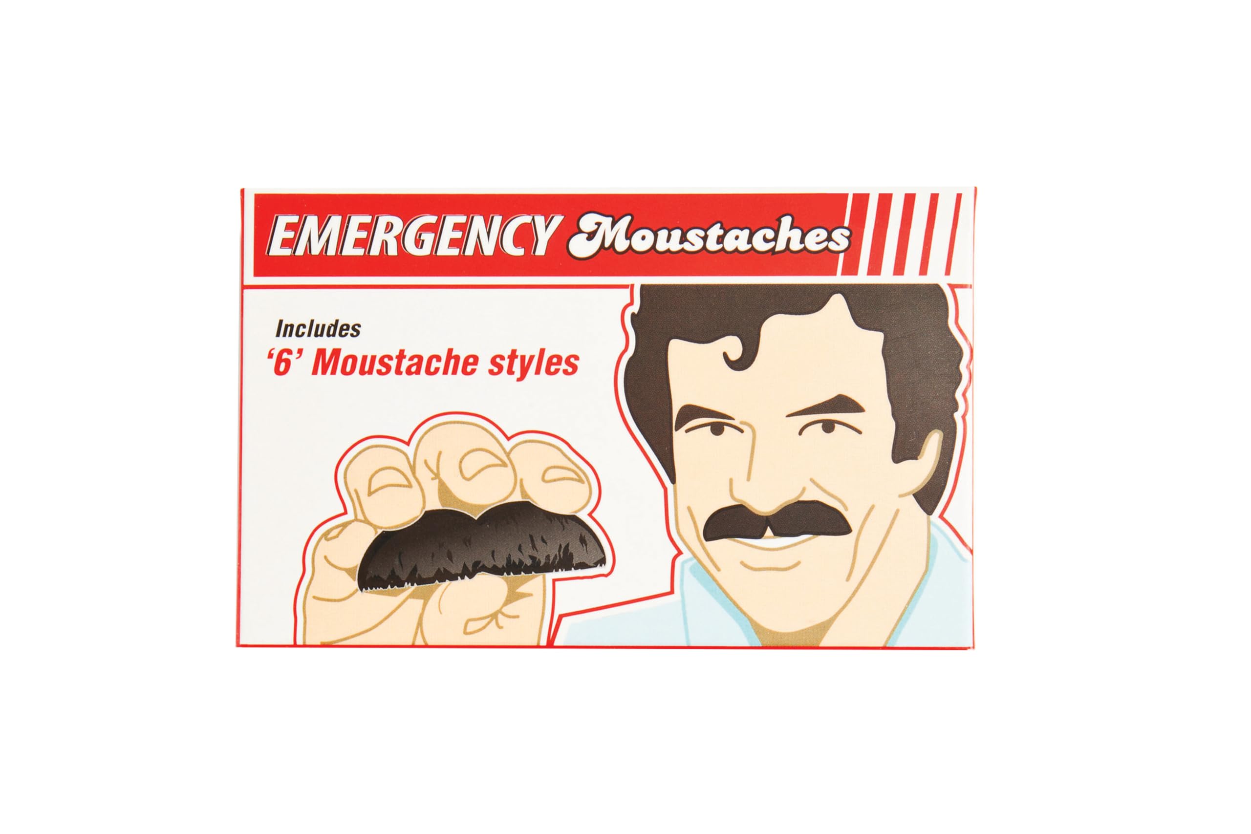 Spinning Hat Emergency Moustaches Set – Black/Brown/Grey, 6 Styles 1