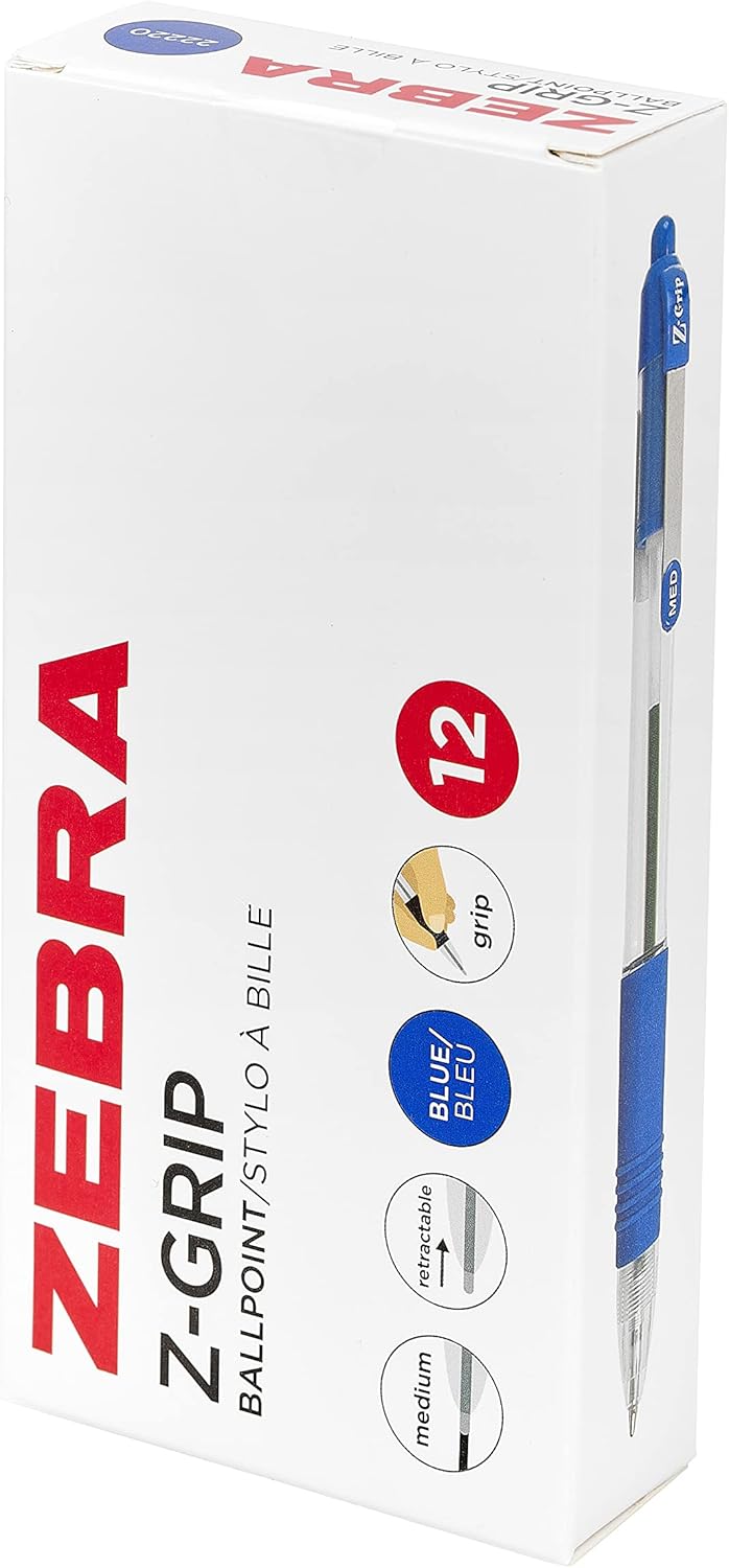 Zebra Pen 22220 Z-Grip Retractable Ballpoint - Blue