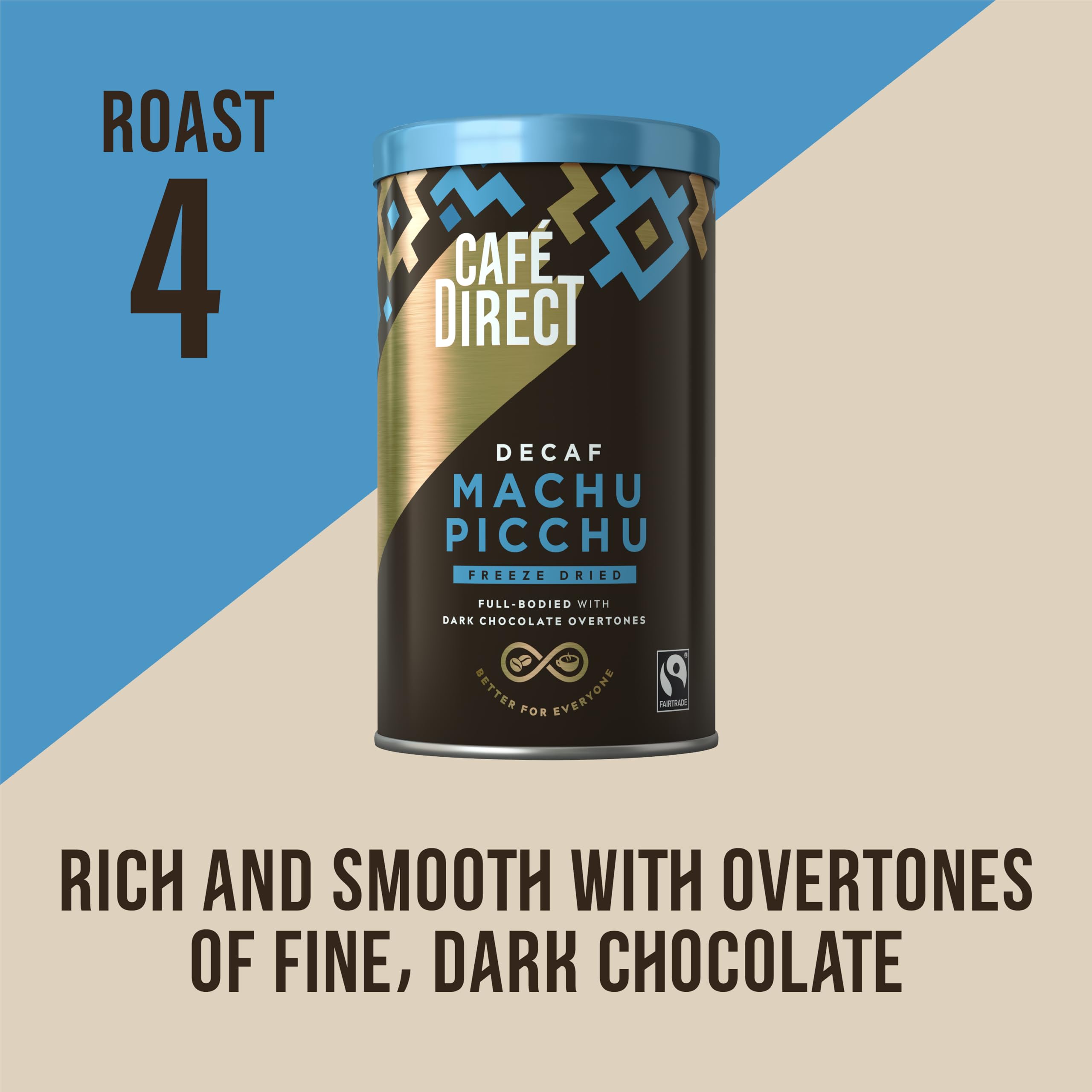 Café Direct Fairtrade Organic Freeze Dried Instant Decaf Coffee - Machu Picchu Single Origin, 100g