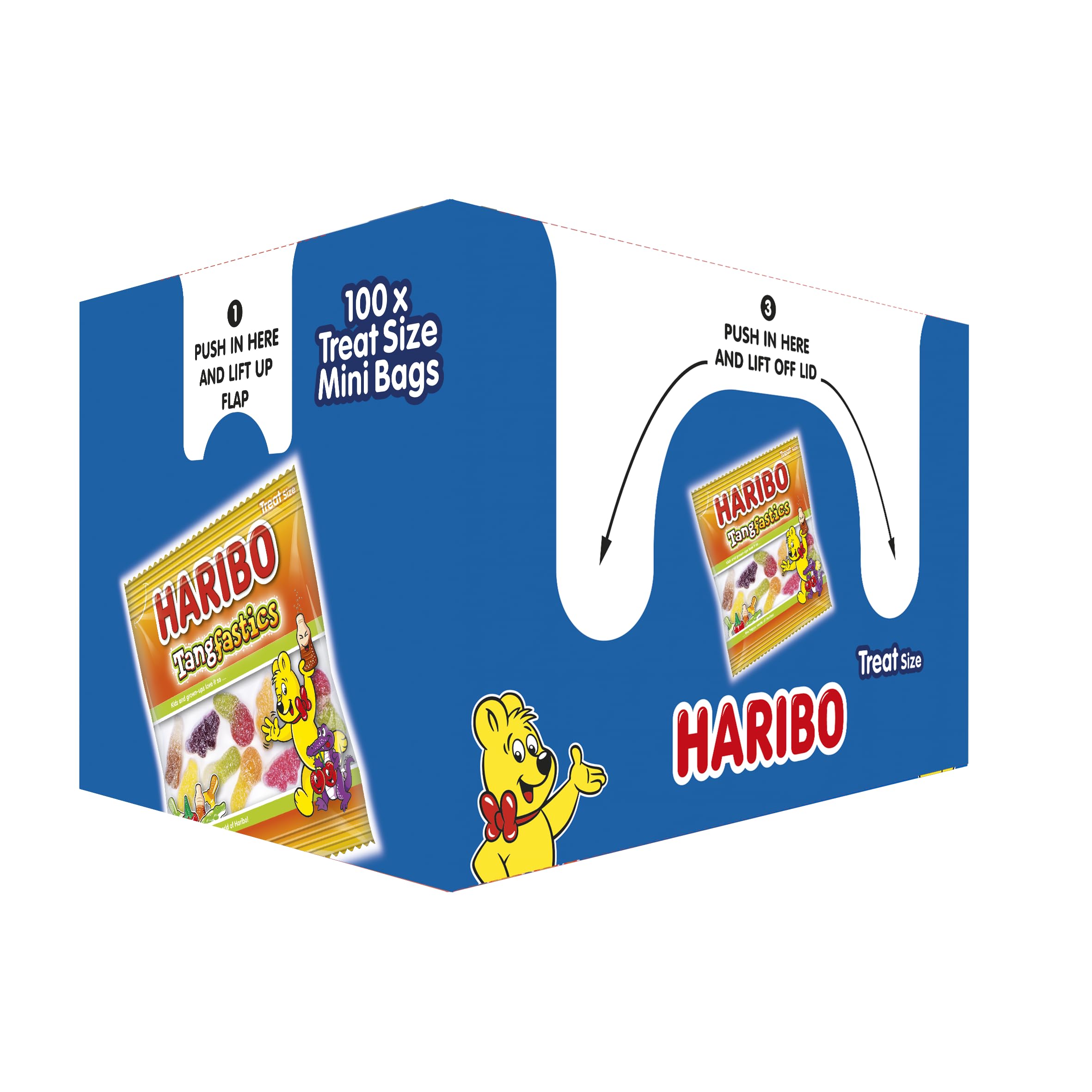 HARIBO Tangfastics Sour and Fizzy Gummy Sweets Multipack – 100 x 16g Mini Bags 3
