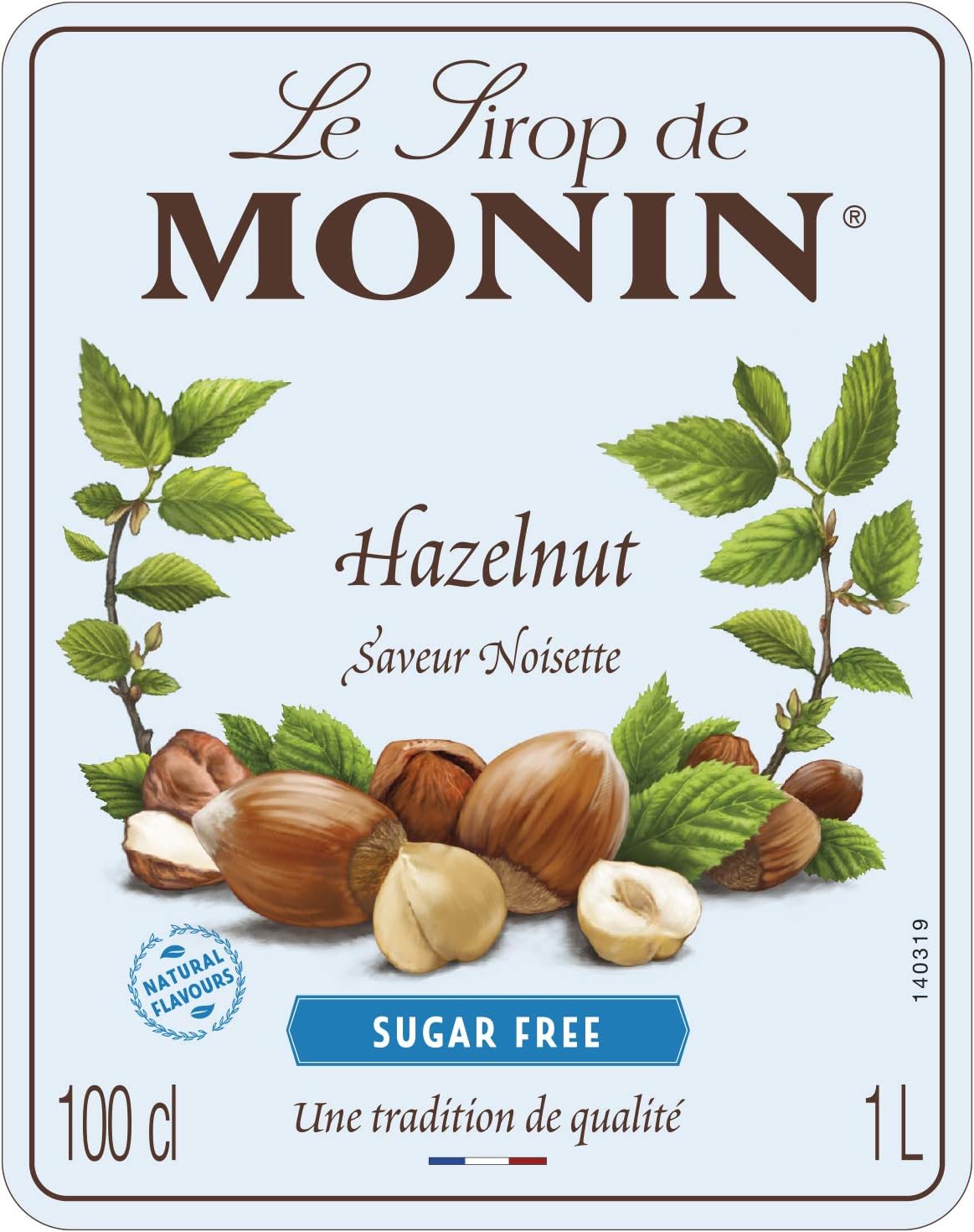 MONIN Hazelnut Sugar Free Syrup 1L 4
