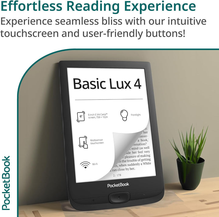 PocketBook Basic Lux 4 Ink Black E-Reader (PB618-P-WW)