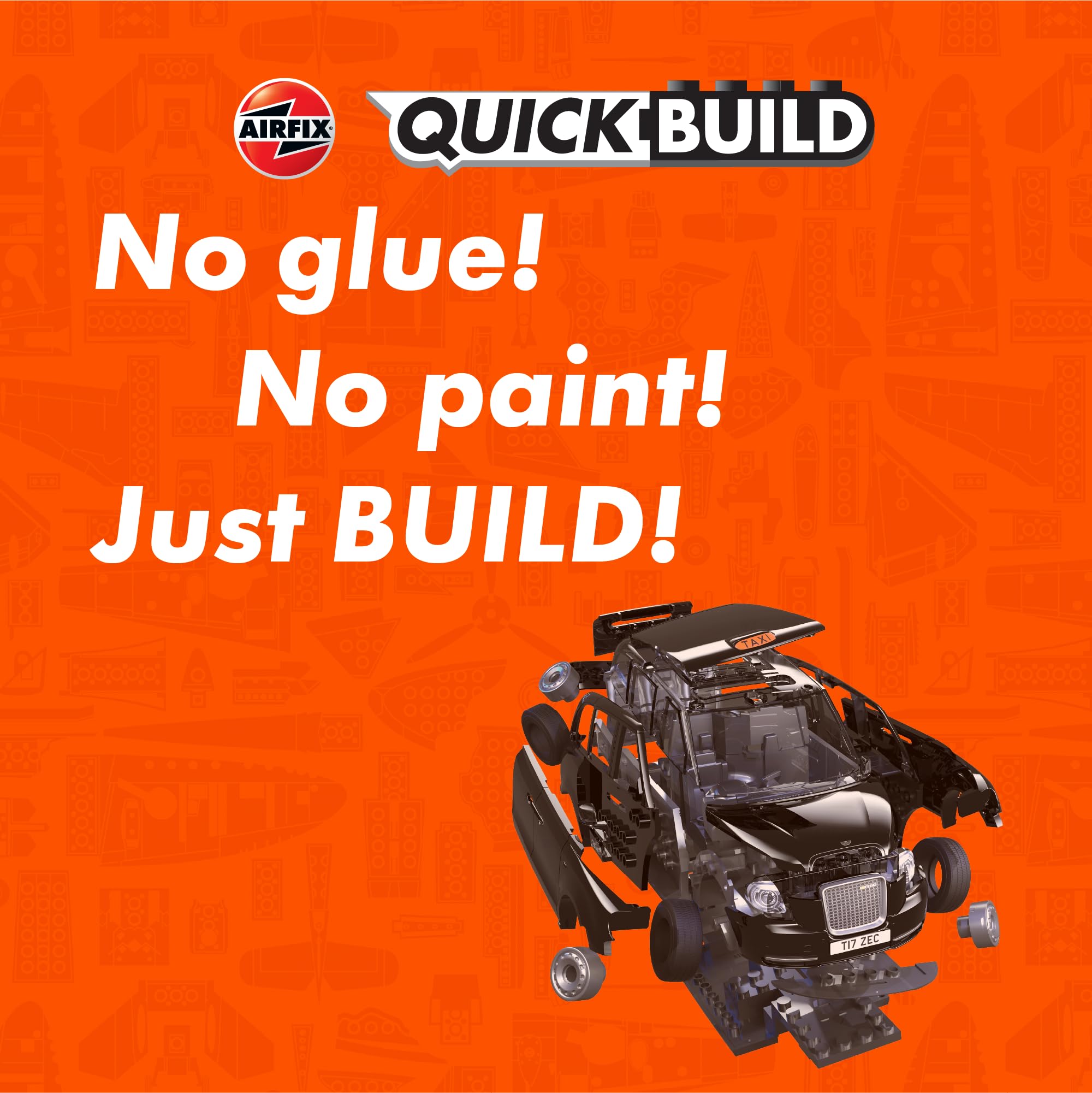 Airfix QUICKBUILD J6051 London Taxi Model Car Kit - Snap-Together Plastic Building Set for Kids 6+ 2