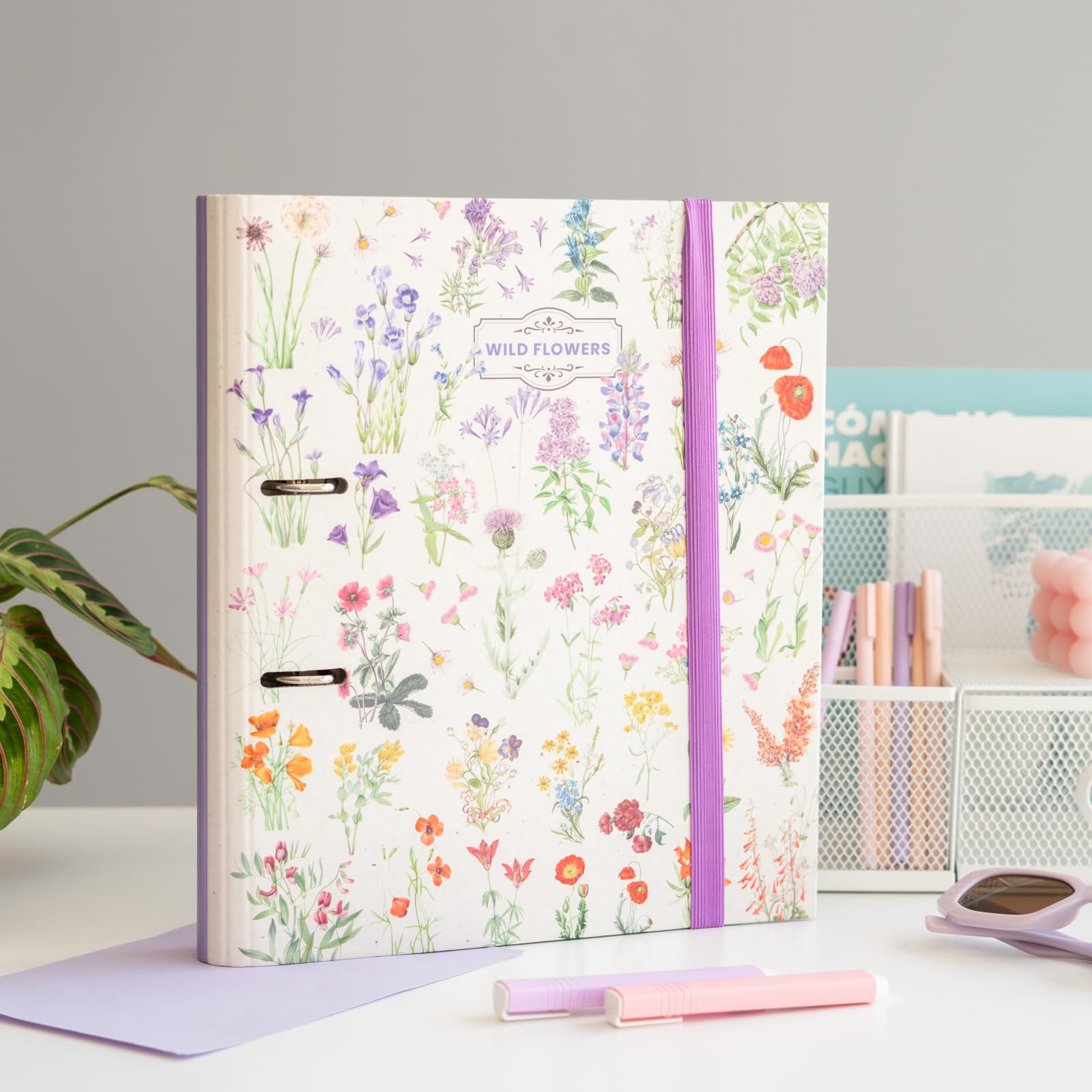 Grupo Erik Wild Flowers A4 2 Ring Binder | 35mm Spine | Cardboard Cover 3