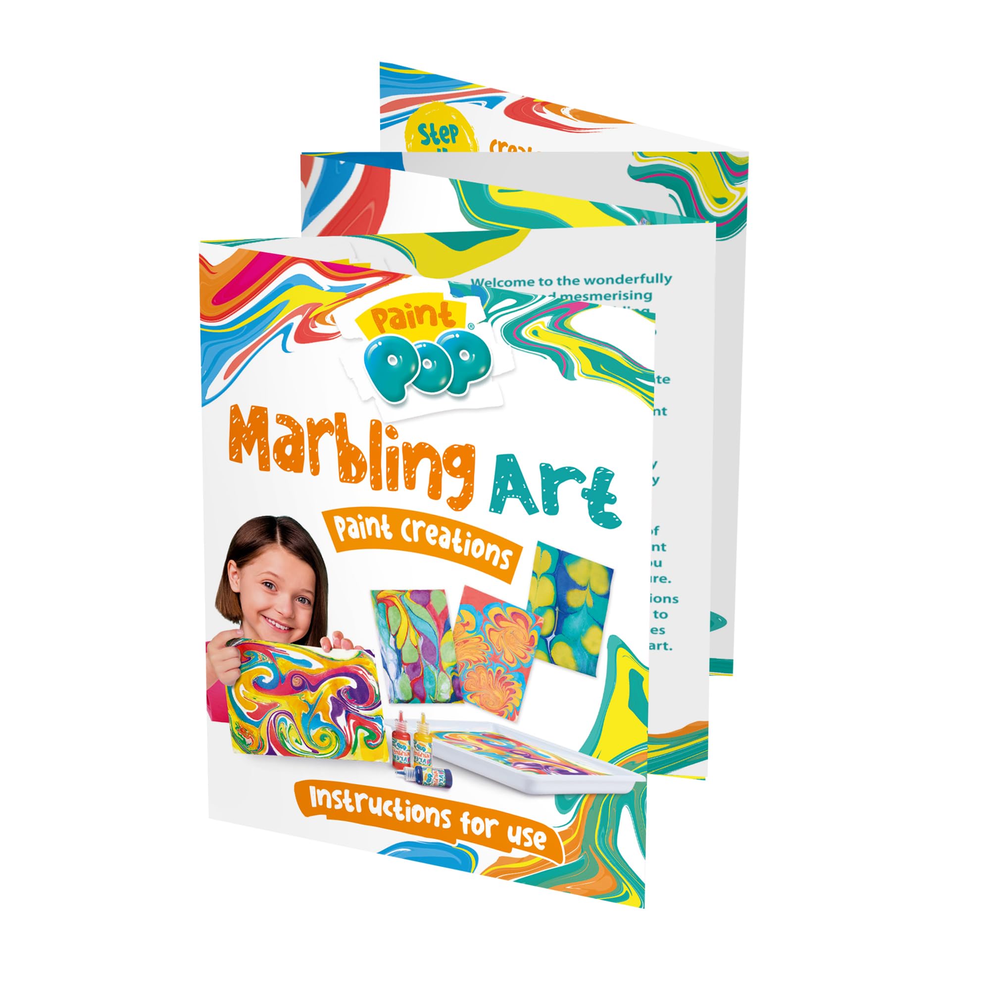 Paint Pop Marbling Art Creations Set - 12 Colors, 10 Papers, Mess-Free Water Art Kit 7