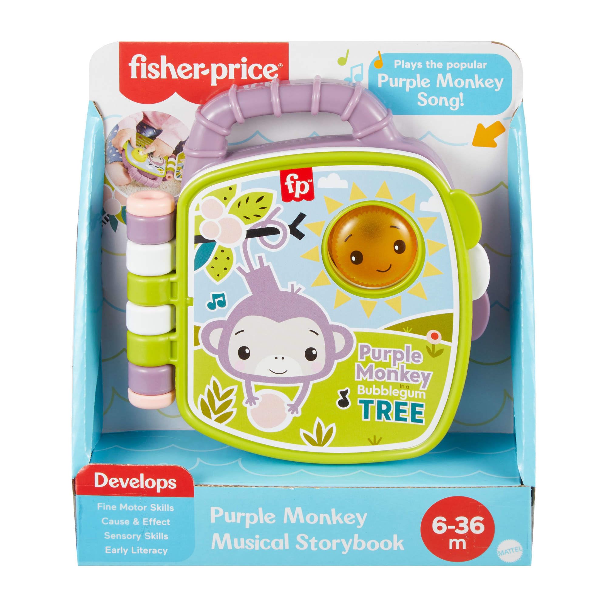 Fisher-Price Purple Monkey Musical Storybook - Lights, Sounds & Song for Babies 6M+ 2