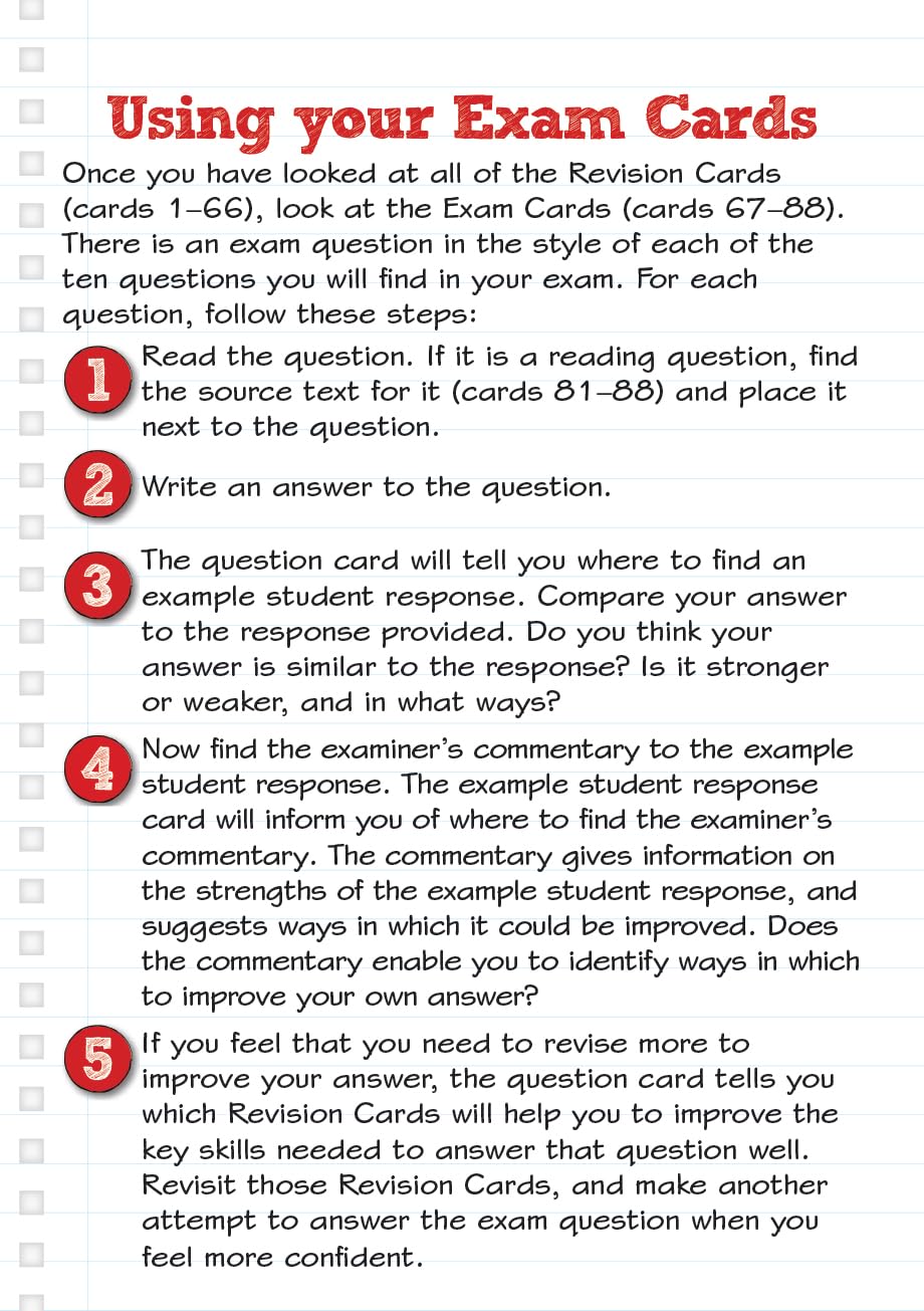 PEARSON EDUCATION REVISE AQA GCSE (9-1) English Revision Cards | 2021 Assessments & 2022 Exams 5