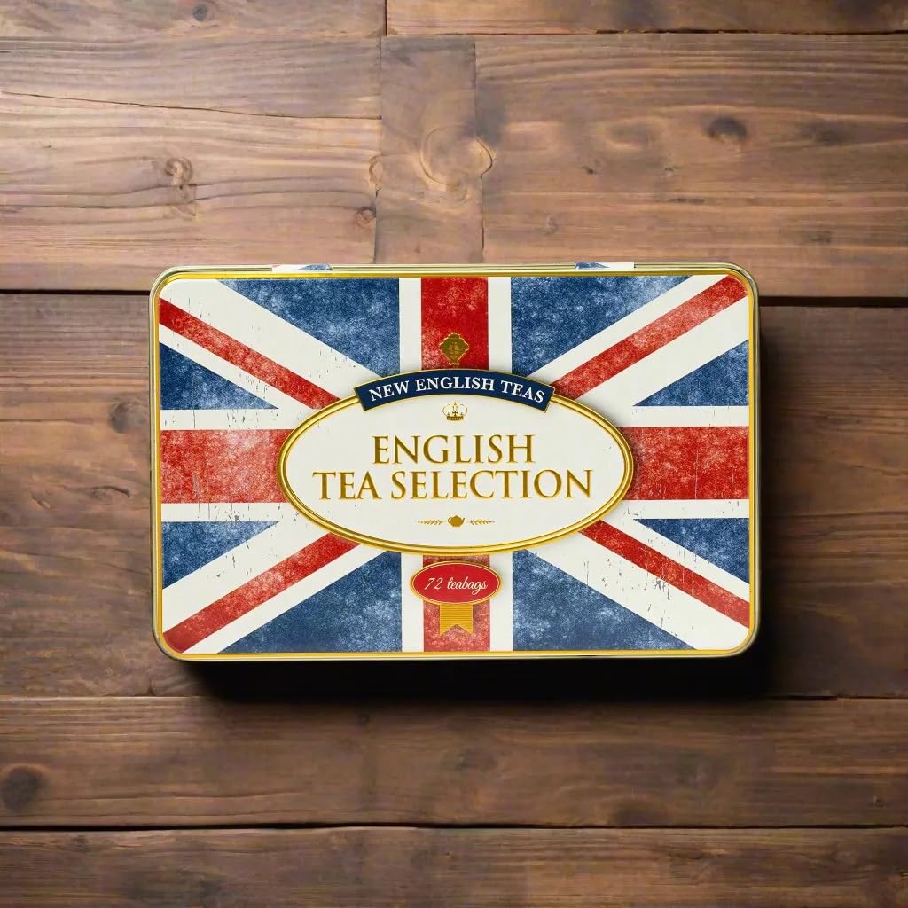 New English Teas Union Jack Flag Tin - 72 Teabag Selection of English Breakfast, Earl Grey & Afternoon 2
