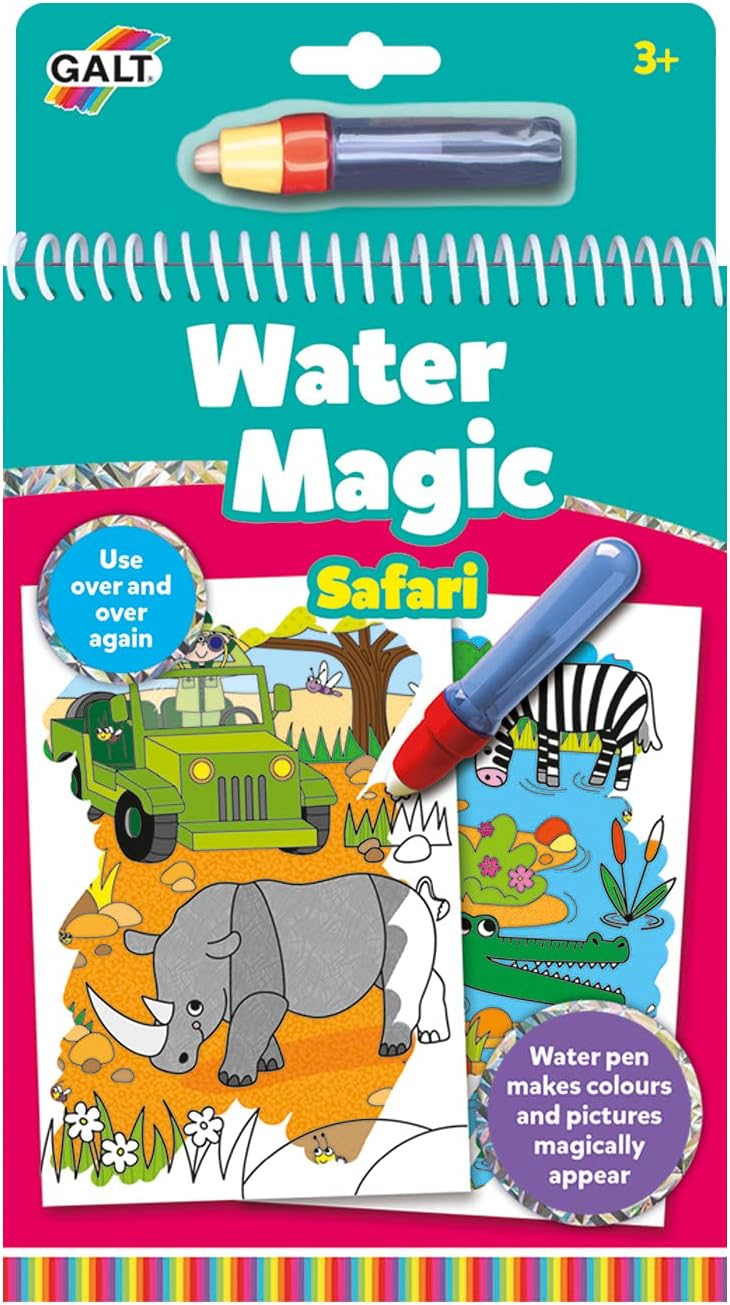 Galt Water Magic Safari - Reusable Water Reveal Colouring Book for Kids 1