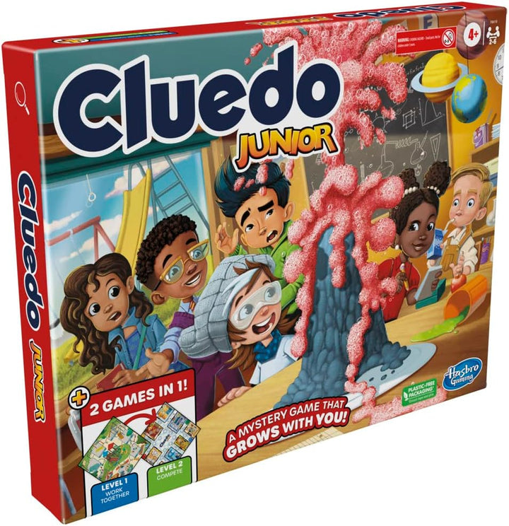 Clue Junior-Spiel, 2-seitiges Spielbrett, 2 Spiele in 1, Clue Mystery-Spiel für Jüngere