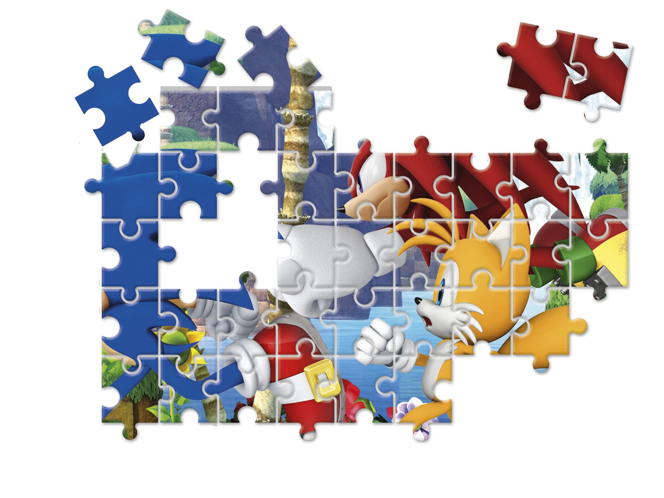 Clementoni Sonic Supercolor 10-in-1 Jigsaw Puzzle Set - 330 Pieces for Ages 4+ 10