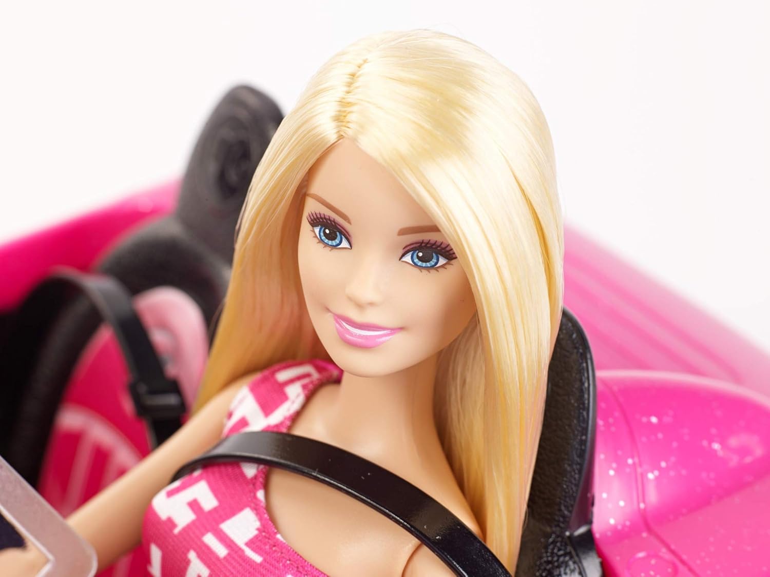 Barbie Convertible and Doll Pack - Sparkly Pink Vehicle with Realistic Details for Imaginative Play 2