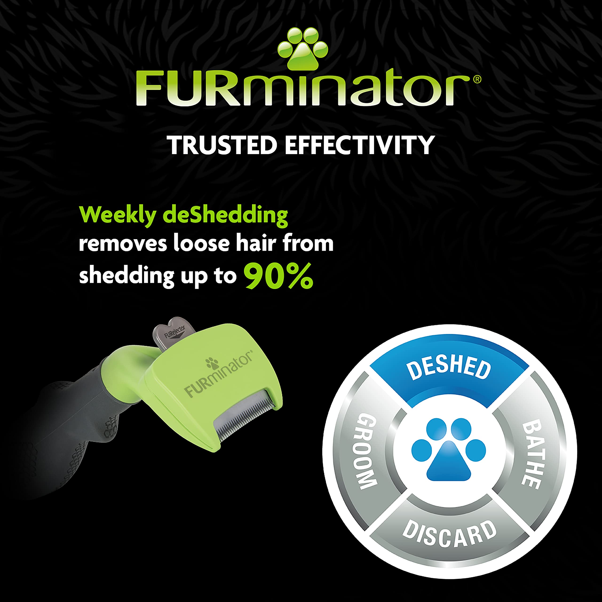 FURminator Undercoat deShedding Tool for Small Long Hair Dogs 4.5-9 kg 4