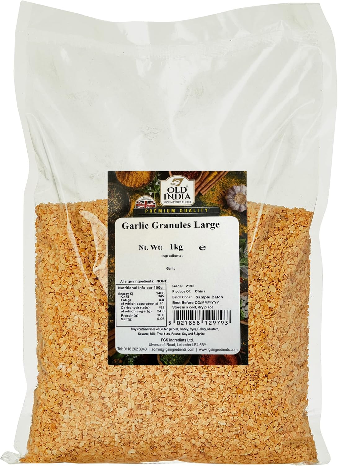 Old India Garlic Granules - 1kg Natural Additive Free Seasoning 1