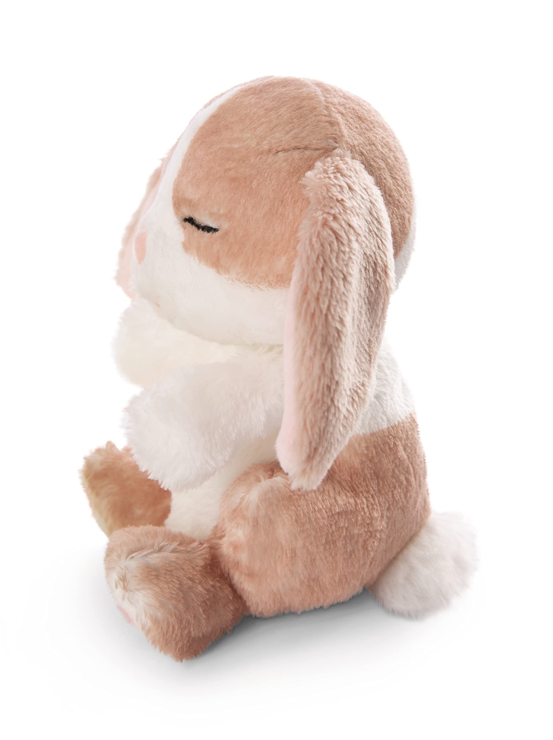 NICI Sleeping Pets Bunny Cappuccino in Green Basket - Plush Stuffed Animal 12cm