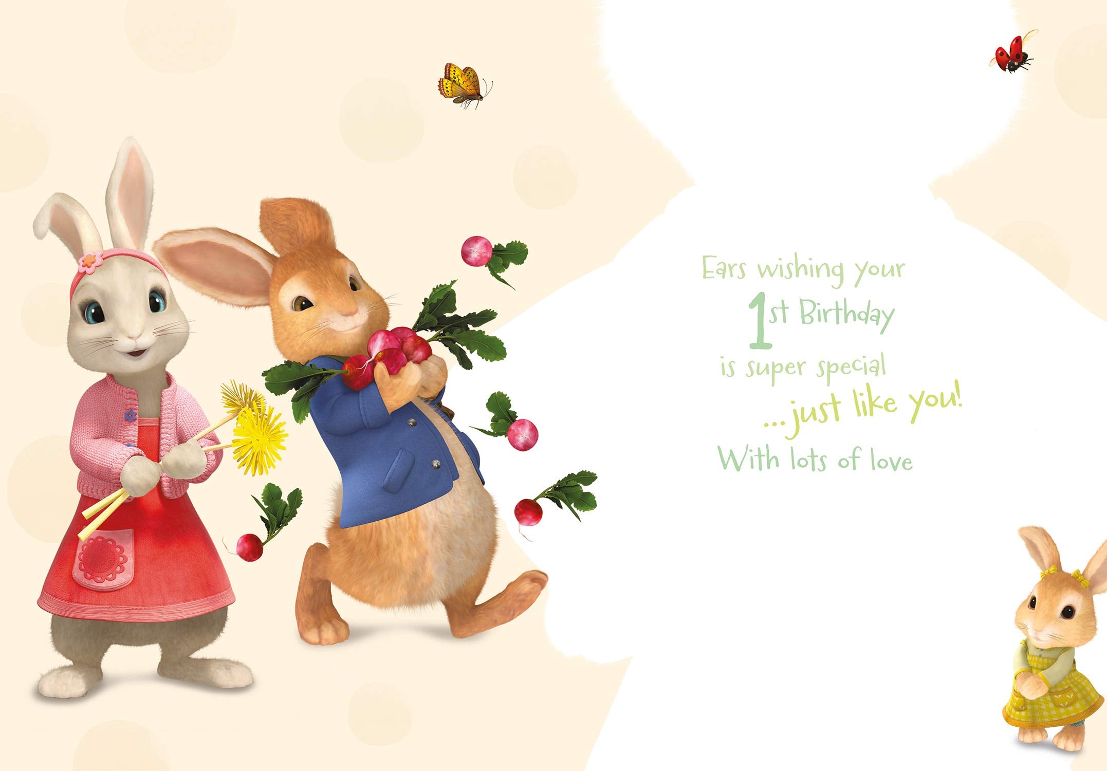 Danilo Promotions Ltd Peter Rabbit Official Age 1 Birthday Card | 7x6 inch | Unisex-Babies 3