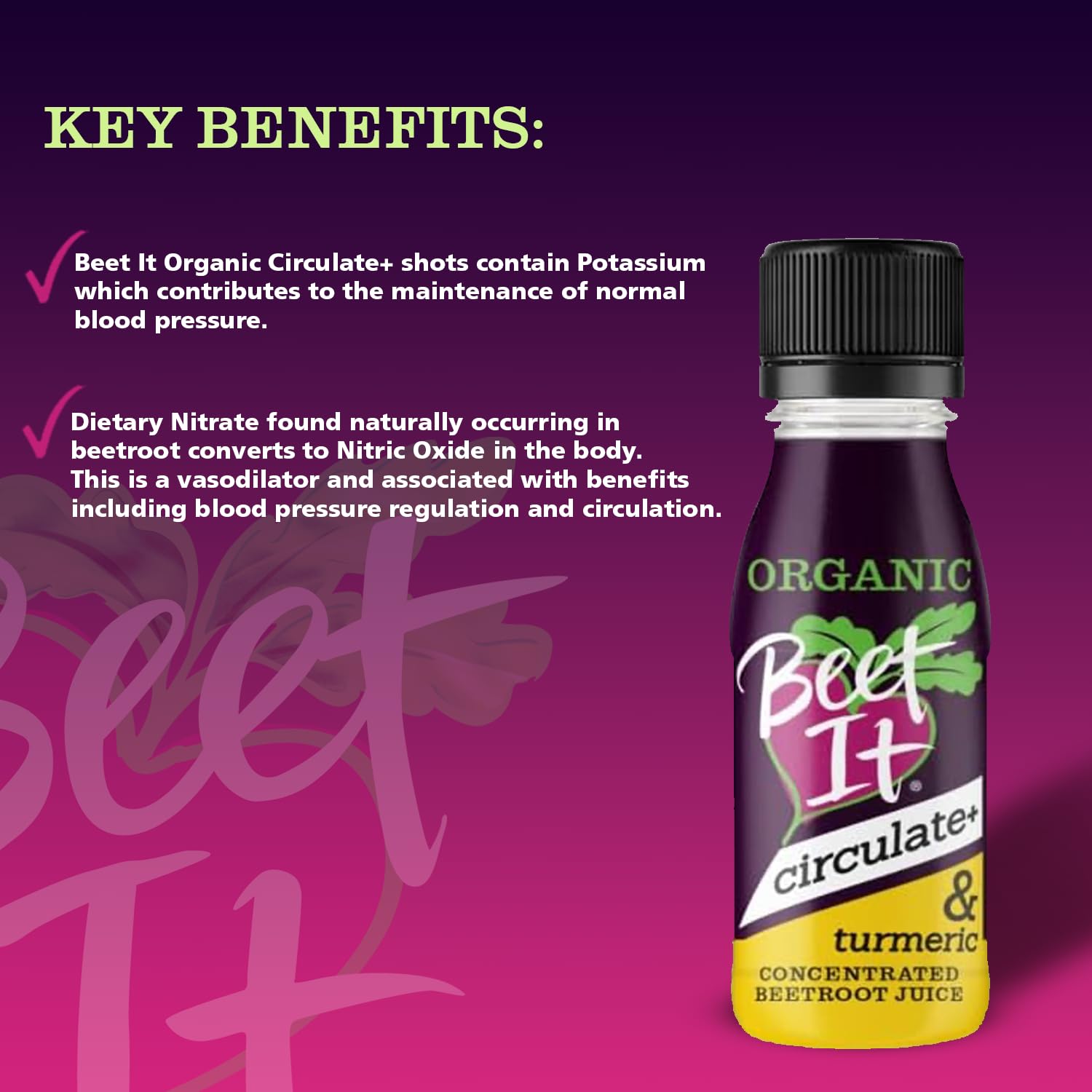 BEET IT Organic Turmeric Circulate+ Shot – 15 x 70ml, Natural Beetroot & Turmeric 2