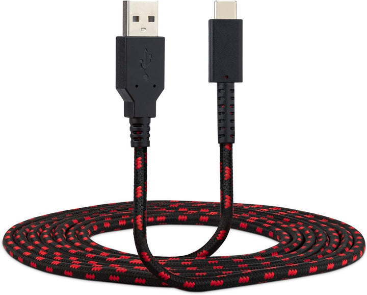 PDP 8-Foot USB-C Charging Cable for Nintendo Switch - Black/Red