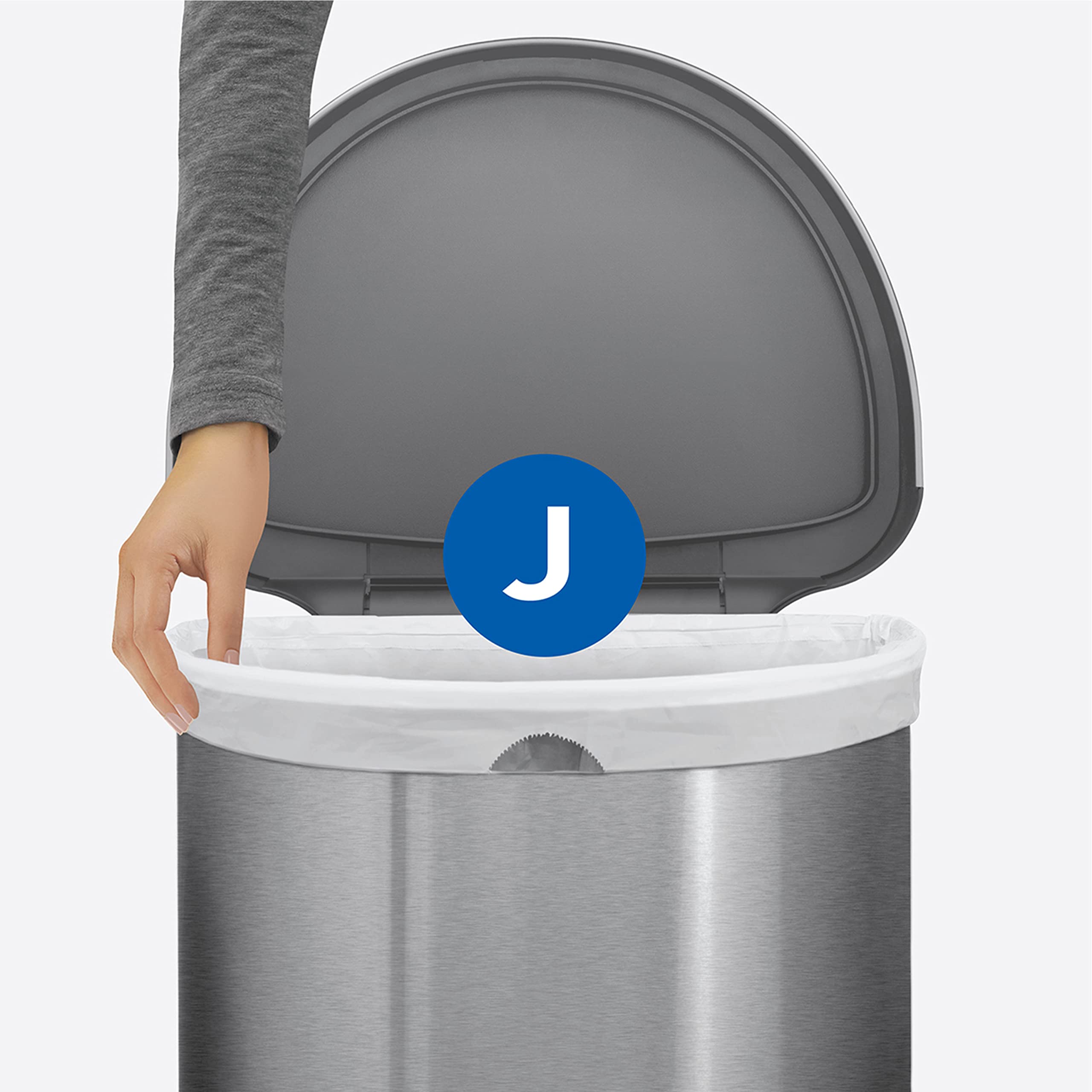 simplehuman CW0259 Code J Custom Fit Bin Liner - 60 Count Bulk Pack, White Plastic, 45 Litre 4