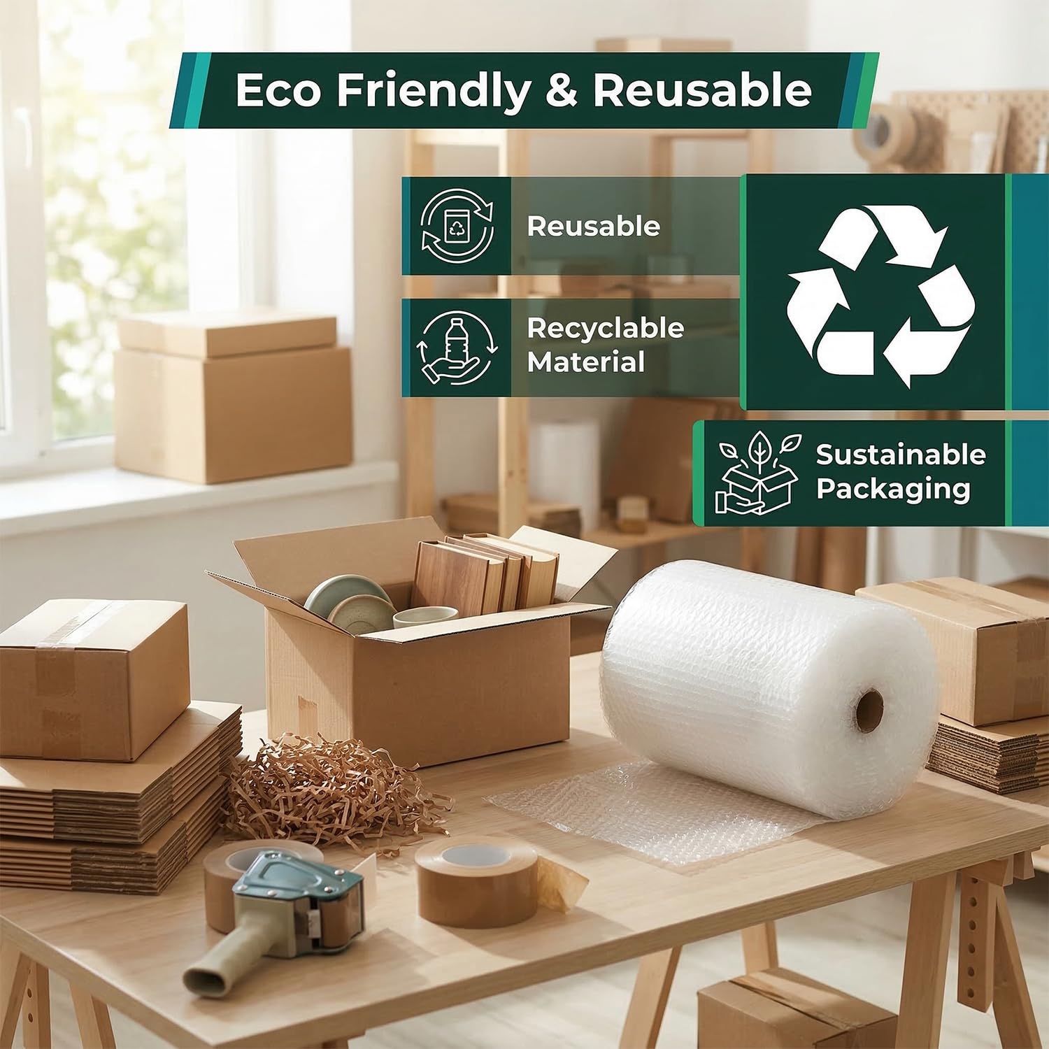Inkspire Bubble Wrap Roll - 300mm x 20m Heavy Duty Protection | Tear Resistant | Reusable 5