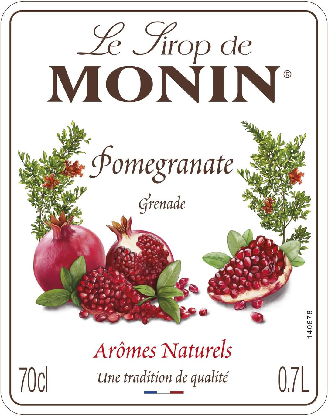 Monin Pomegranate Syrup 700ml Glass Bottle