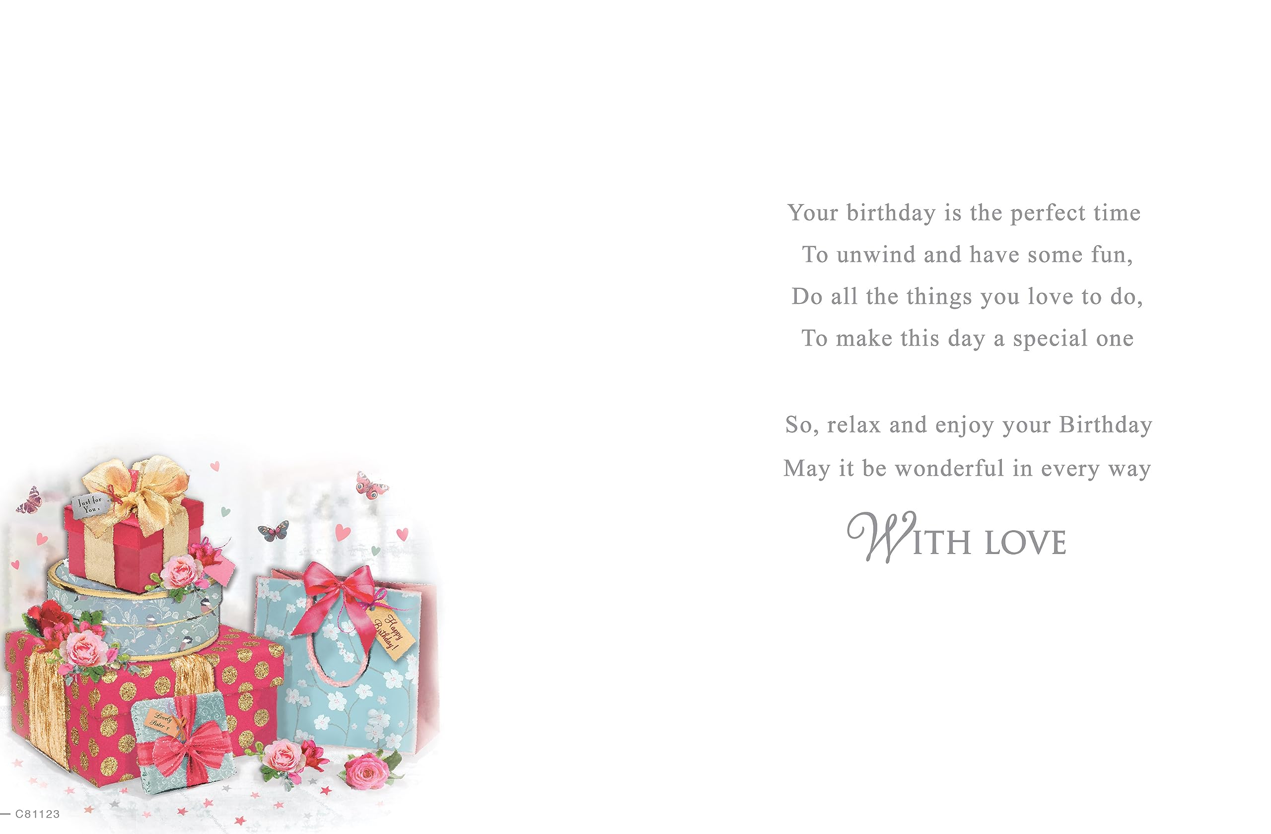 Regal Publishing Traditional Birthday Card for Sister | 8 x 6 Inches | Multicolor