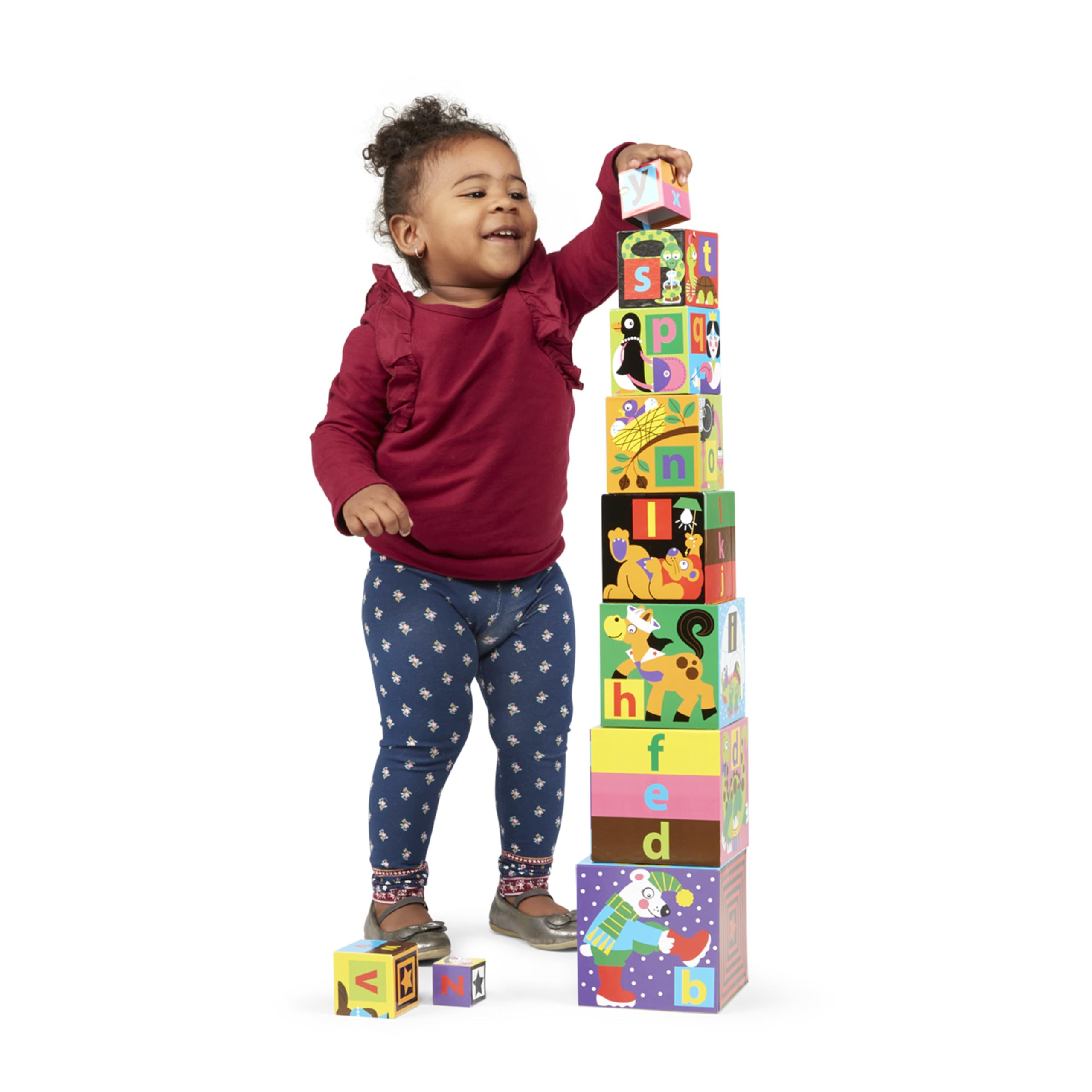 Melissa & Doug Alphabet Nesting and Stacking Blocks - Educational Building Playset for Toddlers 2+ 10