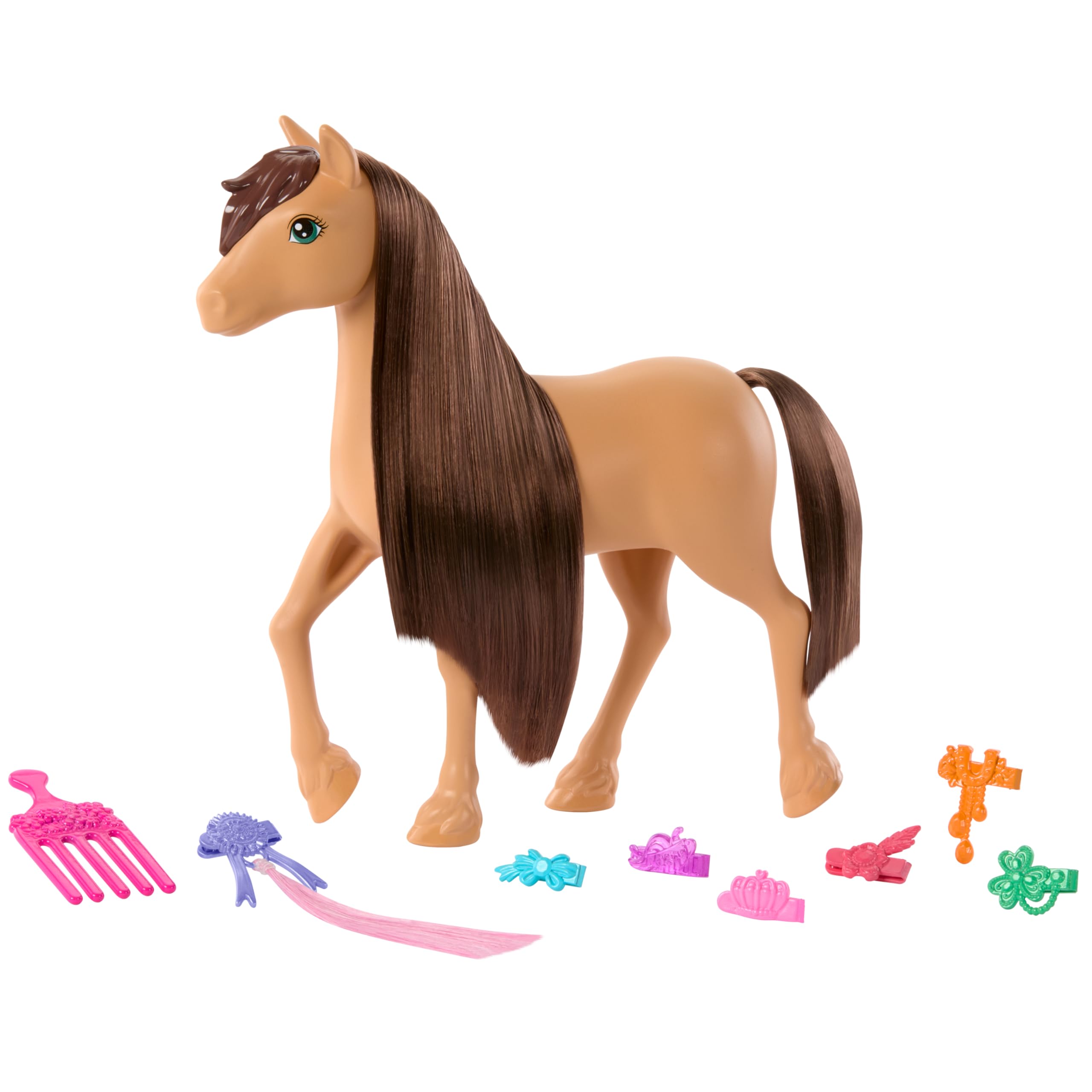 Barbie Horse & Accessories - Extra-Long Mane for Styling Fun (Pepper), Ages 3+ 1