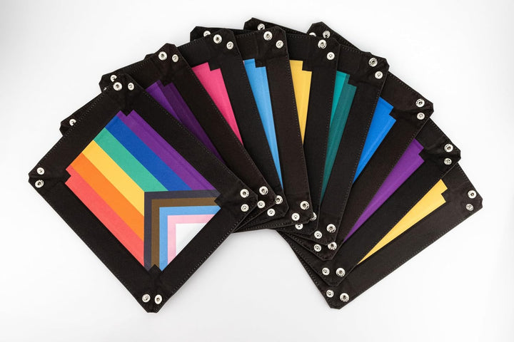 Metallic Dice Games FanRoll Pride Dice Tray – Rainbow Flag