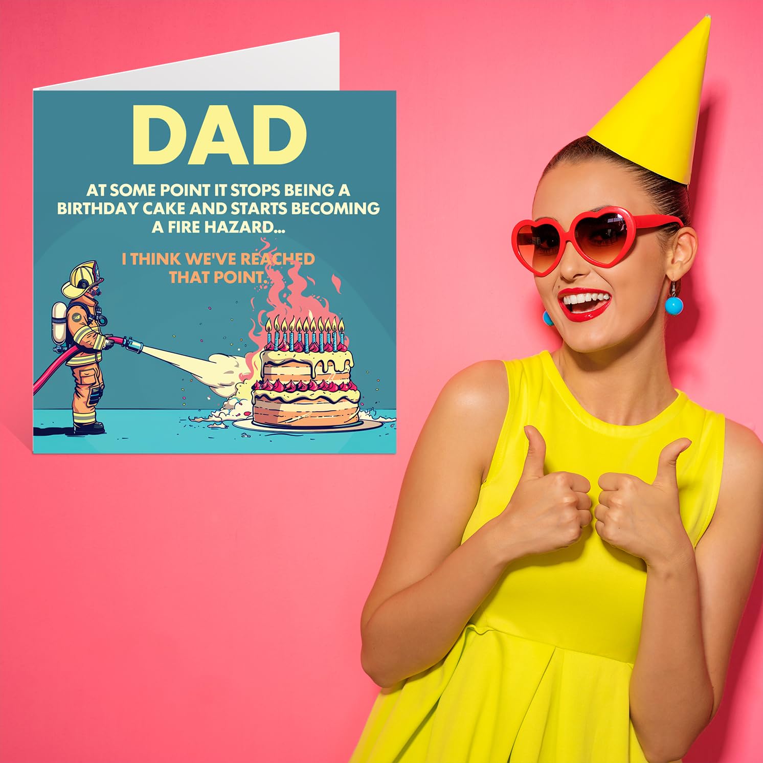 Stuff4 Funny Rude Dad Birthday Card - Fire Hazard Joke | 145mm x 145mm 7