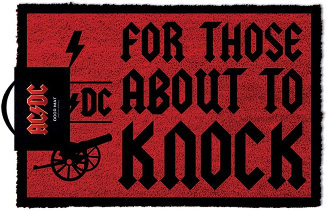 Pyramid International AC/DC For Those About To Knock Coir Doormat, 40 x 60 cm, Multi-Colour