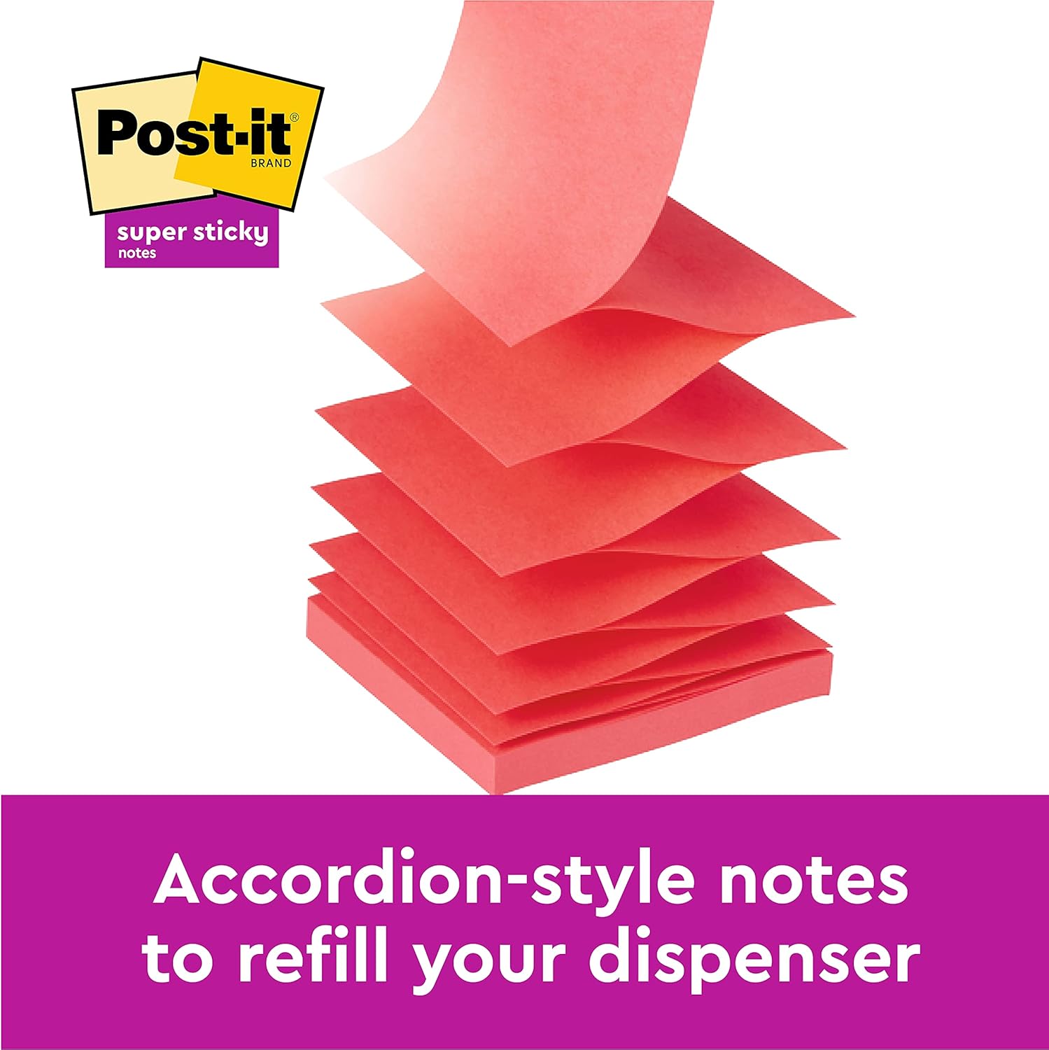 Post-it Super Sticky Notes, Pack of 6 Pads, 90 Sheets/Pad, 76mm x 127mm, Ideal for Desk, Office, School and Memos, Miami Colour Collection