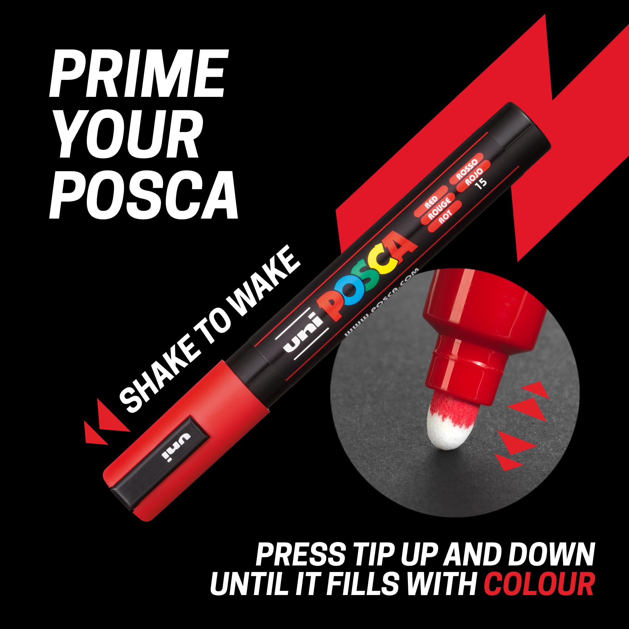 Posca Pens PC-5M Medium Acrylic Felt Tip Coloured Permanent Paint Markers f
