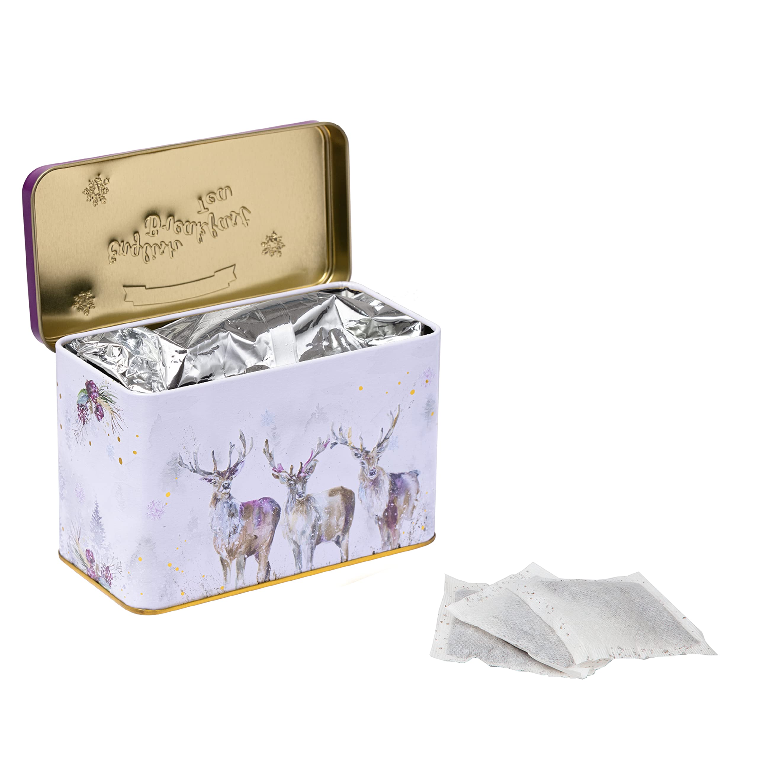New English Teas Christmas Stag Tea Tin with 40 English Breakfast Teabags 9