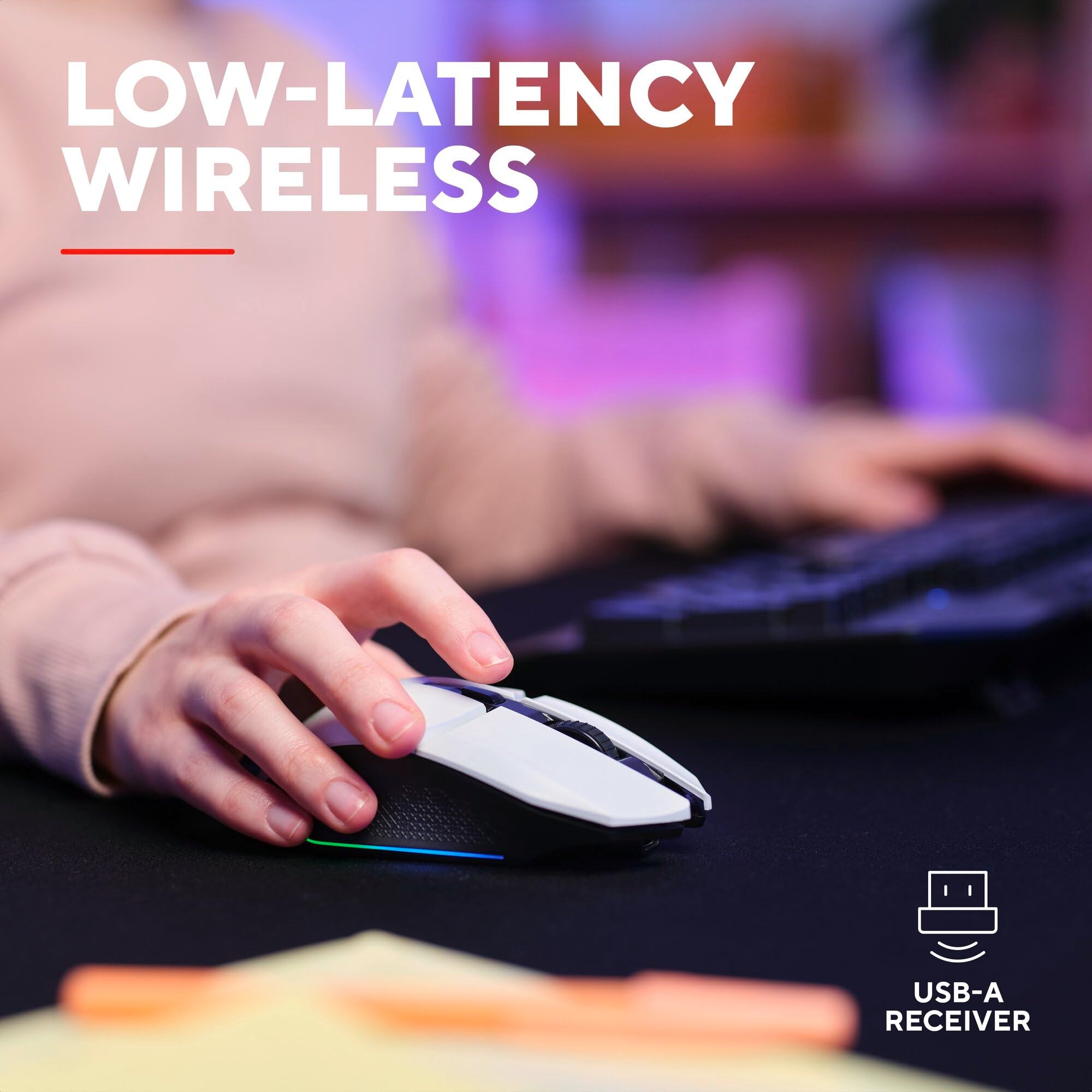 Trust Gaming GXTrust 1108W Vylax Rechargeable Wireless Gaming Mouse – 80h Battery, 800-4800 DPI, RGB Lighting, 6 Buttons, White 13