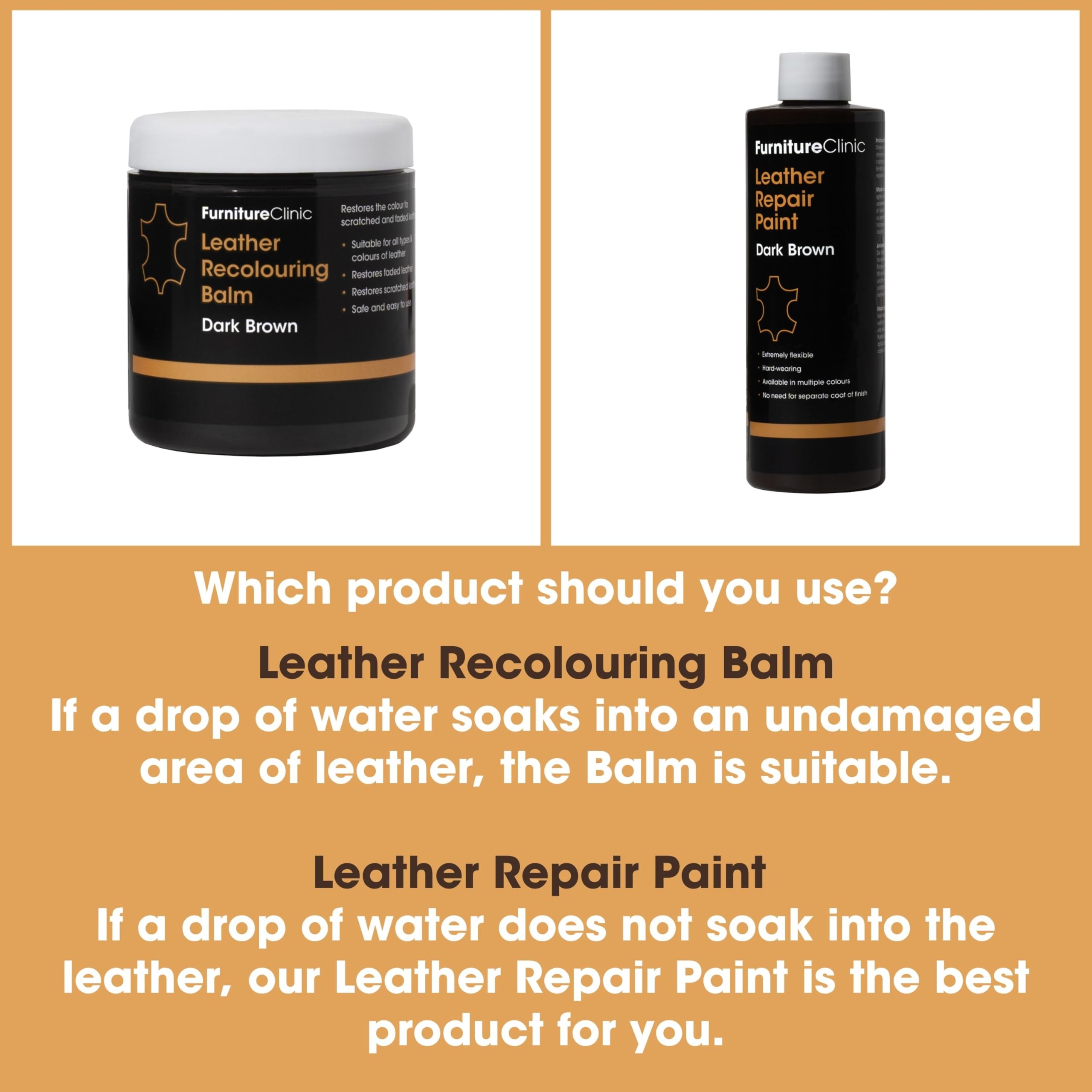 Furniture Clinic Leather Recolouring Balm - Ivory Shade for Faded & Scratched Sofas, Car Seats, Shoes, and Clothing 10