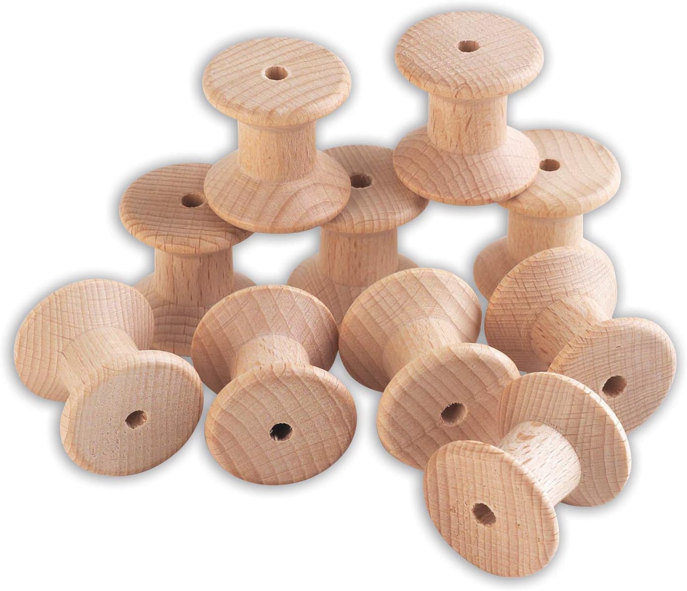 TickiT Natural Wooden Spools - Heuristic Play Set for Toddlers 1