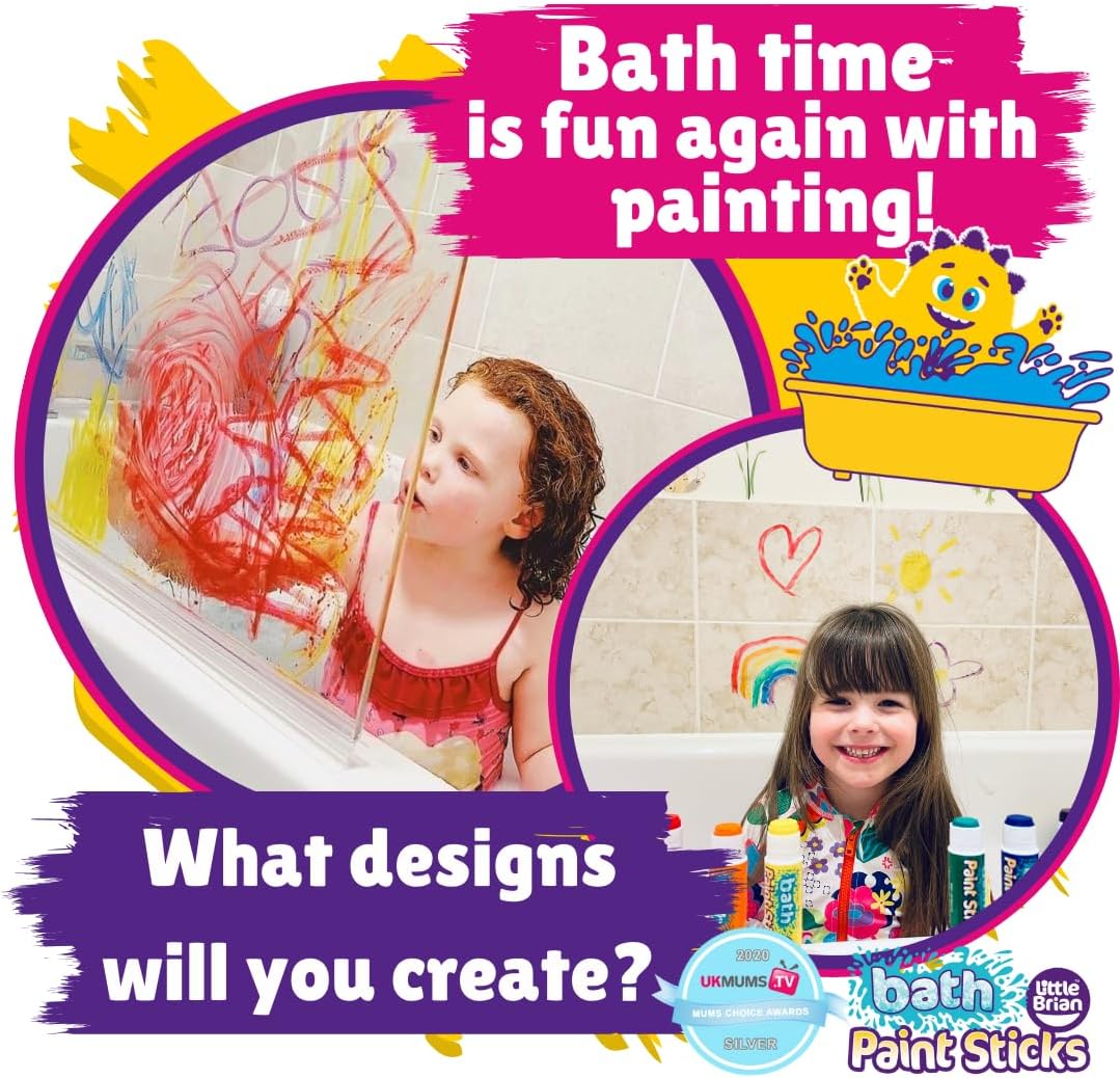 Little Brian - Bath Paint Sticks 6-Pack for Kids 6