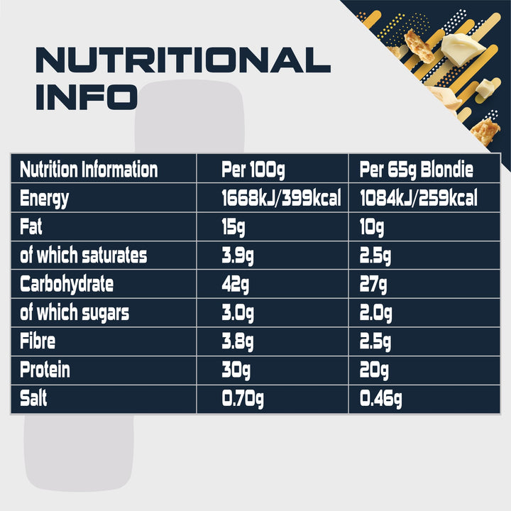 SCI-MX Protein White Chocolate Chip Blondie Box - 12 x 65g High Protein Snack