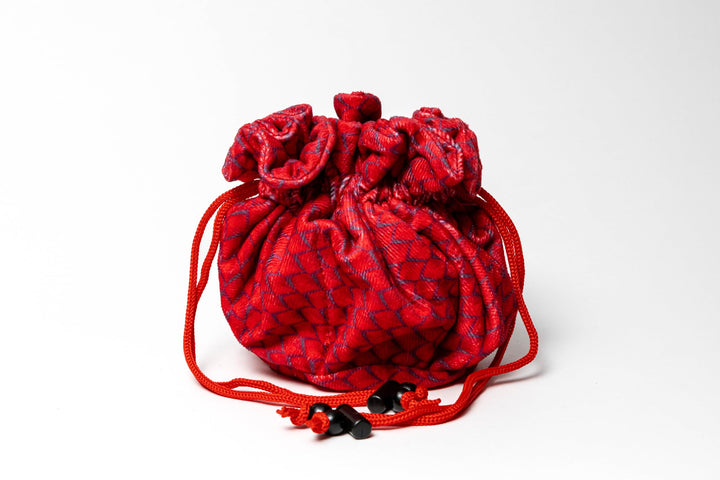 Metallic Dice Games Dragon StormTM Velvet Compartment Dice Bag: Red